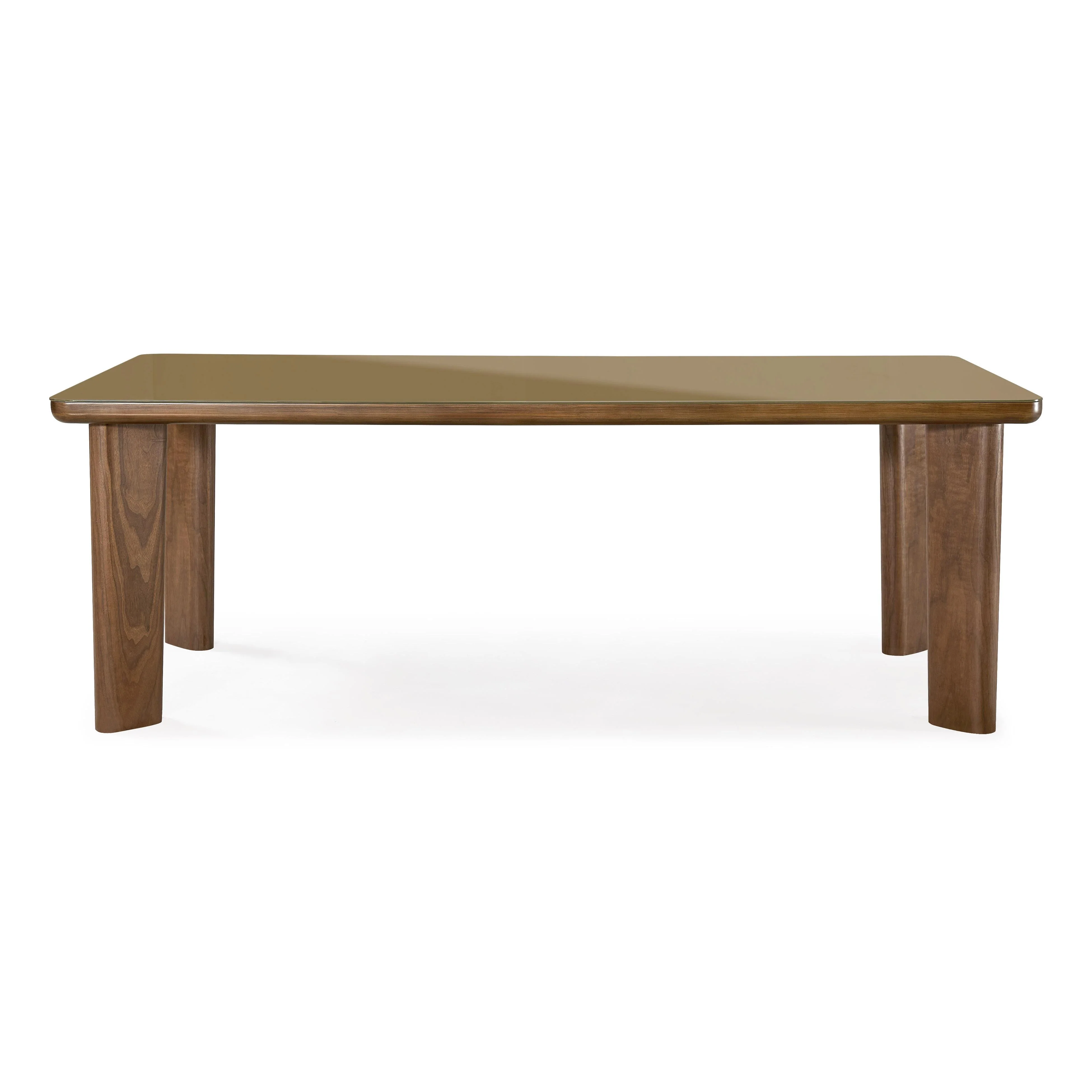 Oani Walnut and Glass 83" Rectangular Dining Table - Image 3