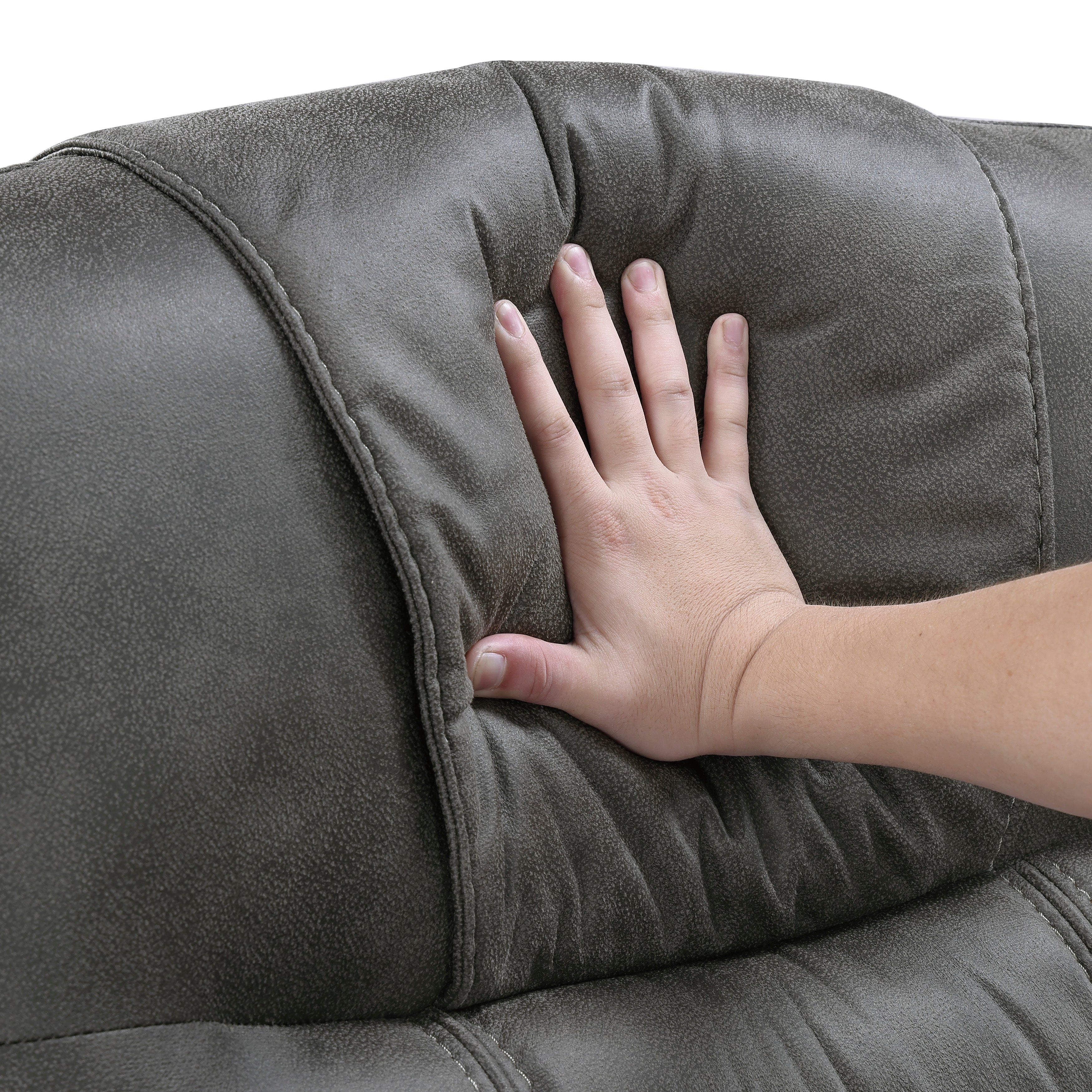 Oberon Dark Gray Double Reclining Sofa - Image 6