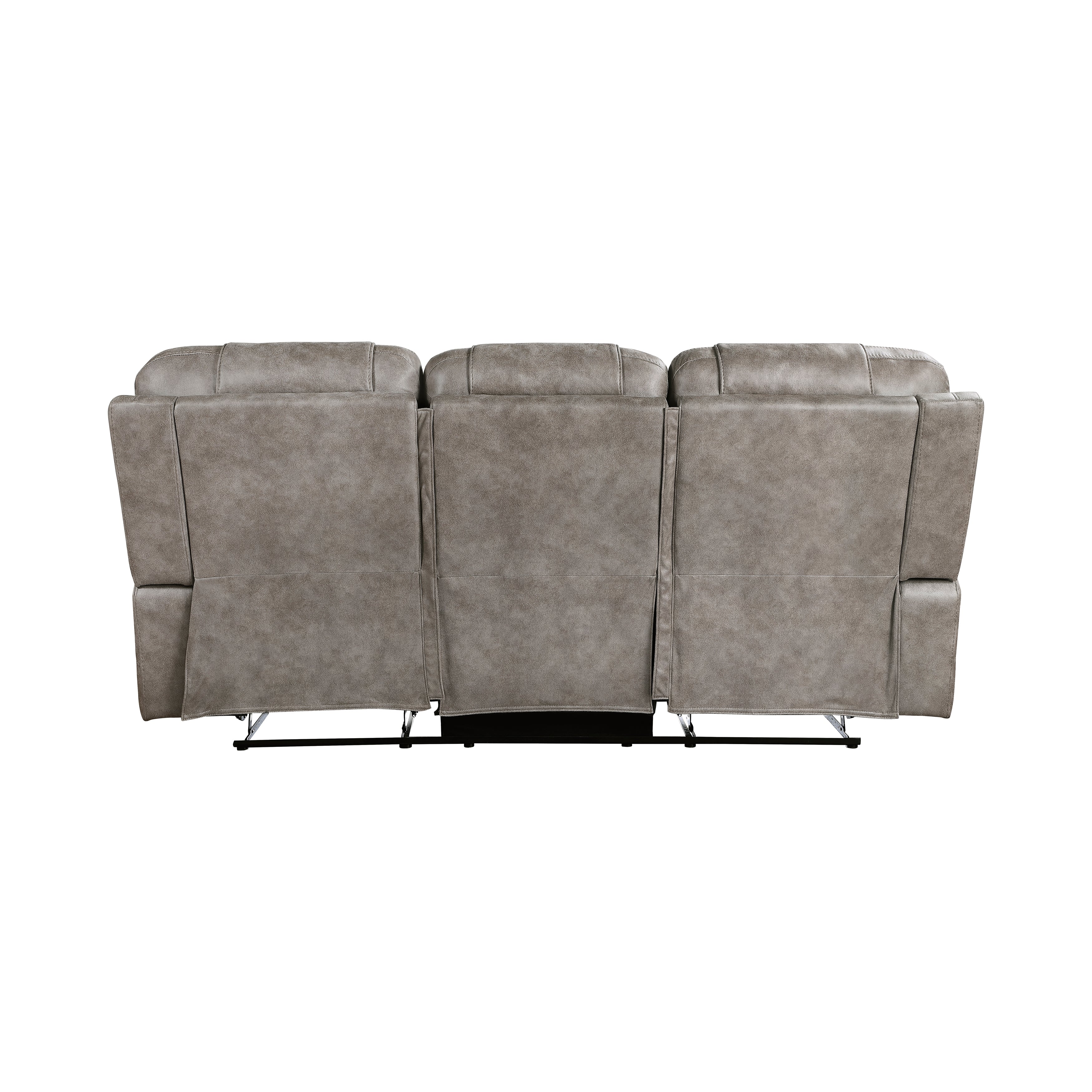 Oberon Grayish Brown Double Reclining Sofa - Image 4