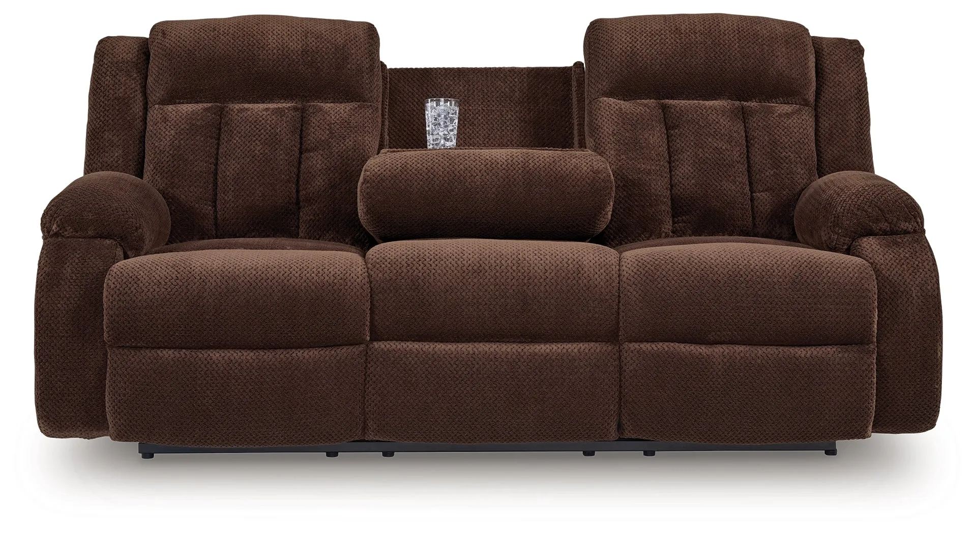 Observation Chocolate Power Reclining Sofa with Drop Down Table - Image 4