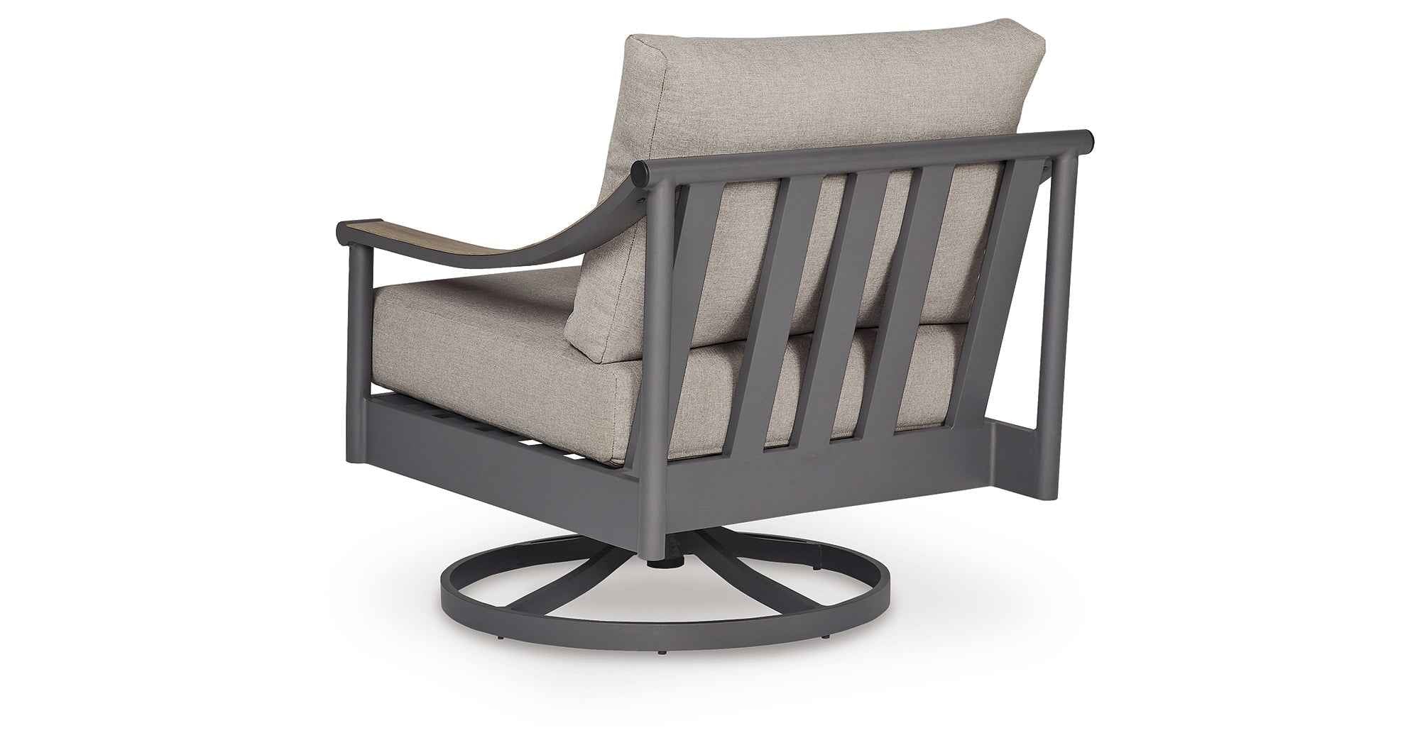 Ocean Beach Gray Outdoor Swivel Lounge with Cushion - Image 9