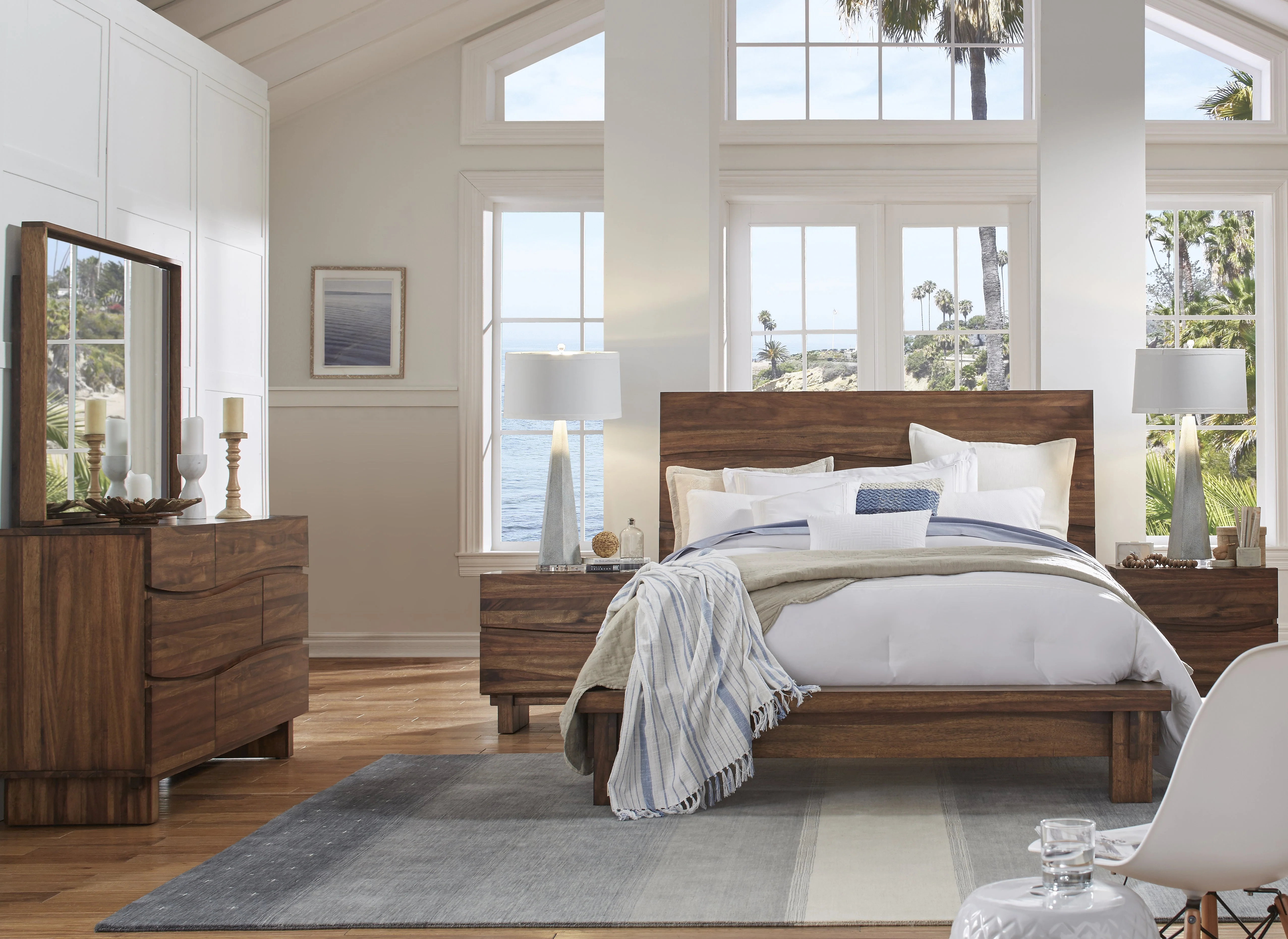 Ocean Solid Wood California King Platform Bed in Natural Sengon - Image 3