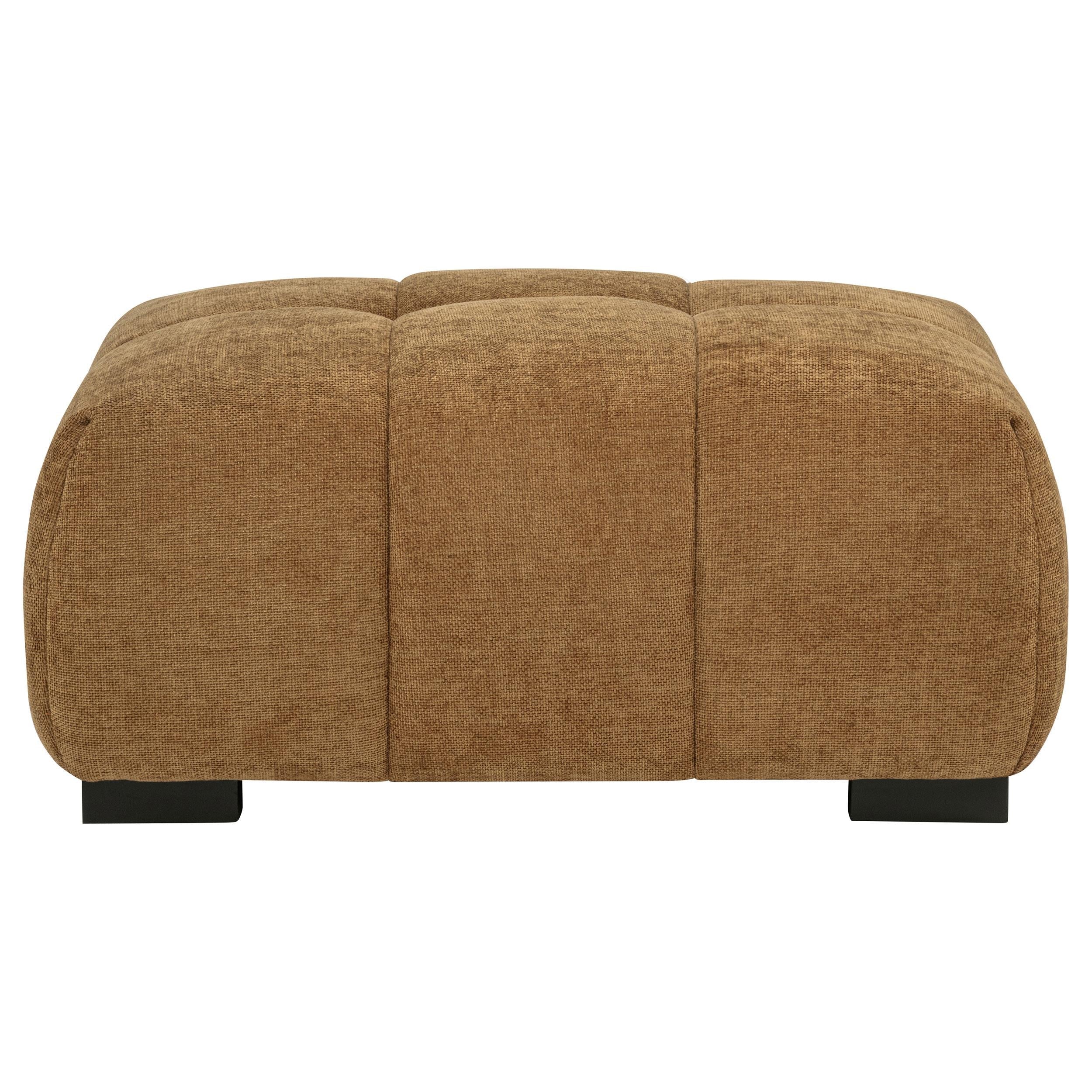 Octavia Amber Fabric Upholstered Rectangular Ottoman - Image 2