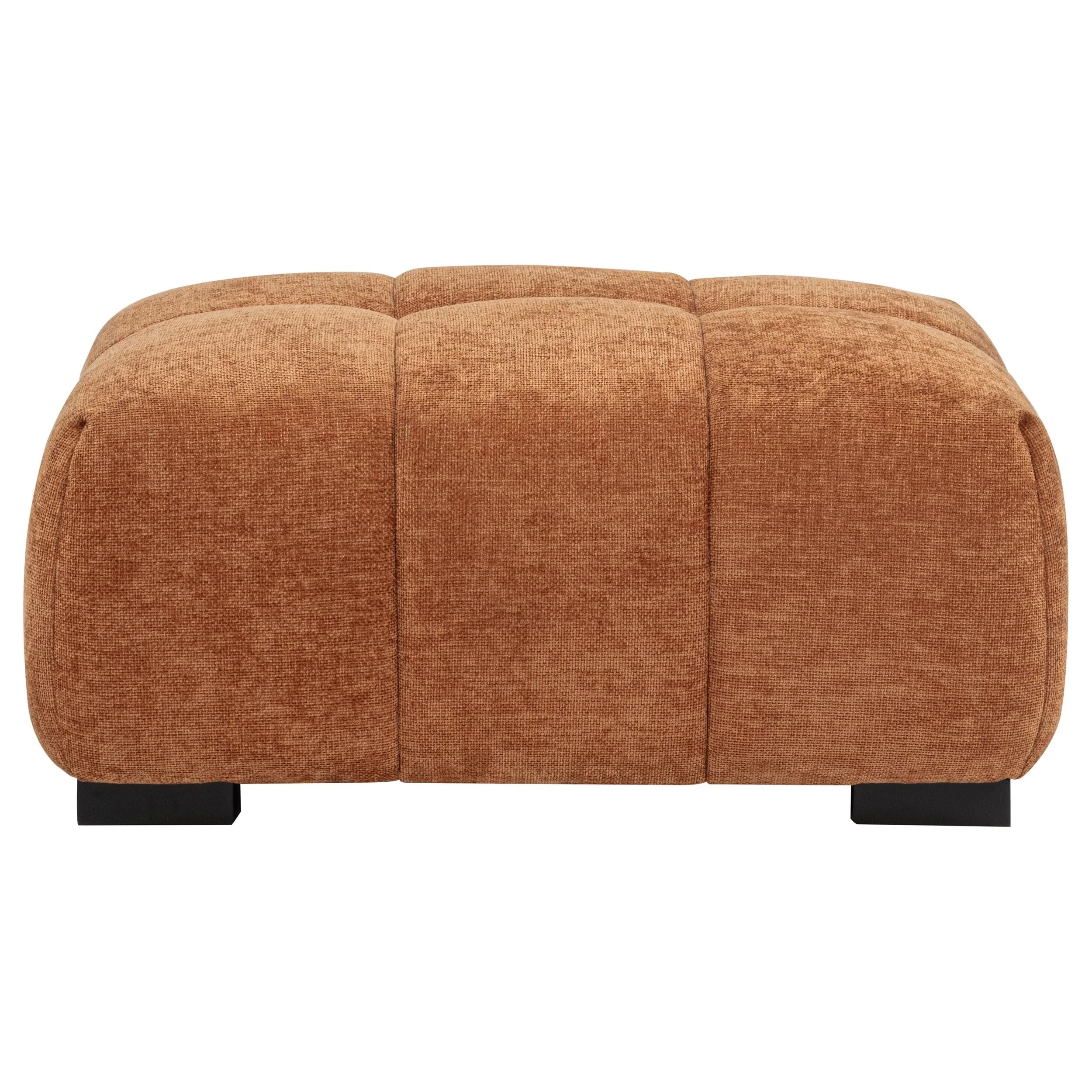 Octavia Orange Fabric Upholstered Rectangular Ottoman - Image 2