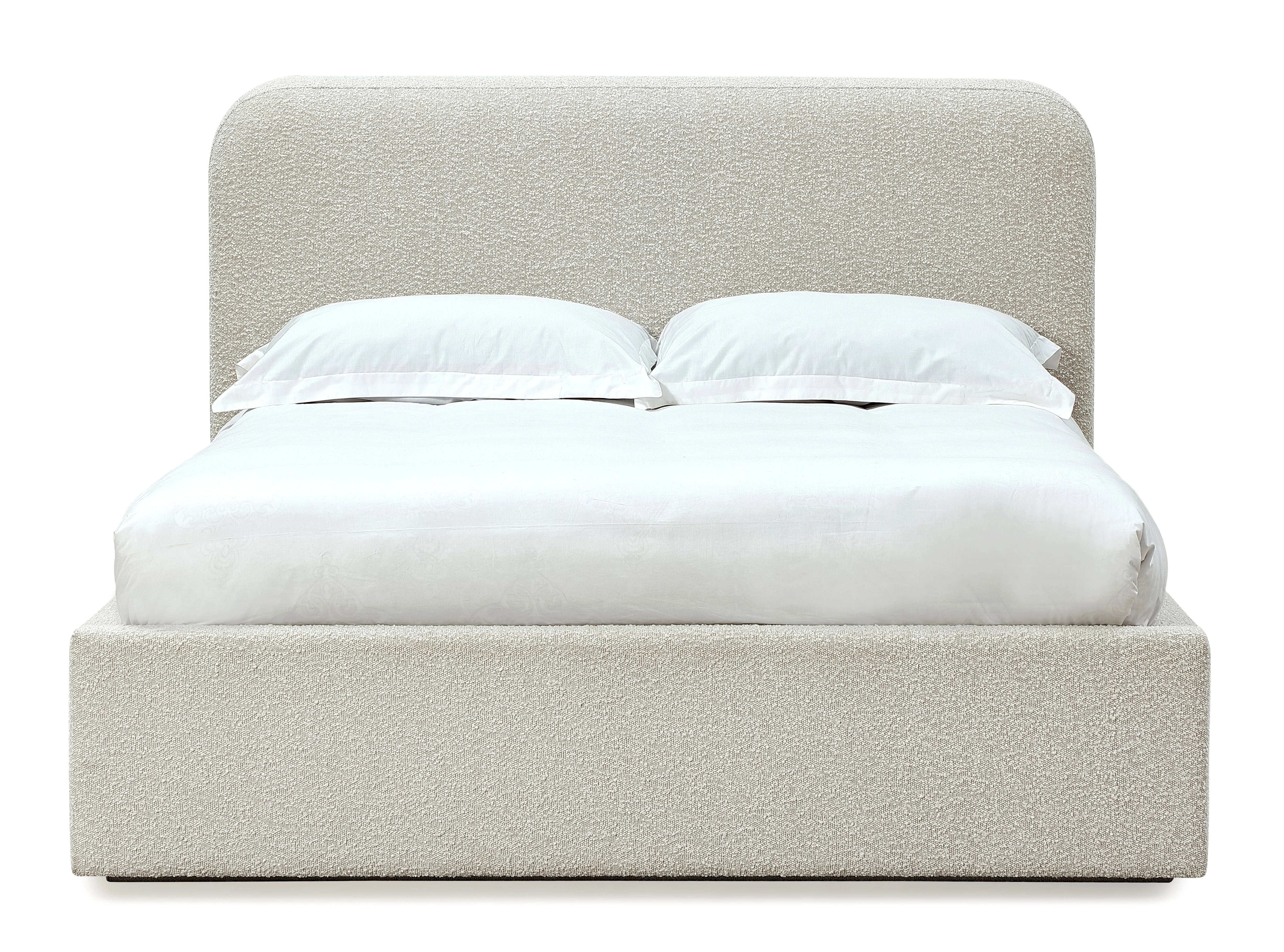 Off-White Upholstered Full Platform Bed in Ricotta Boucle - Image 6