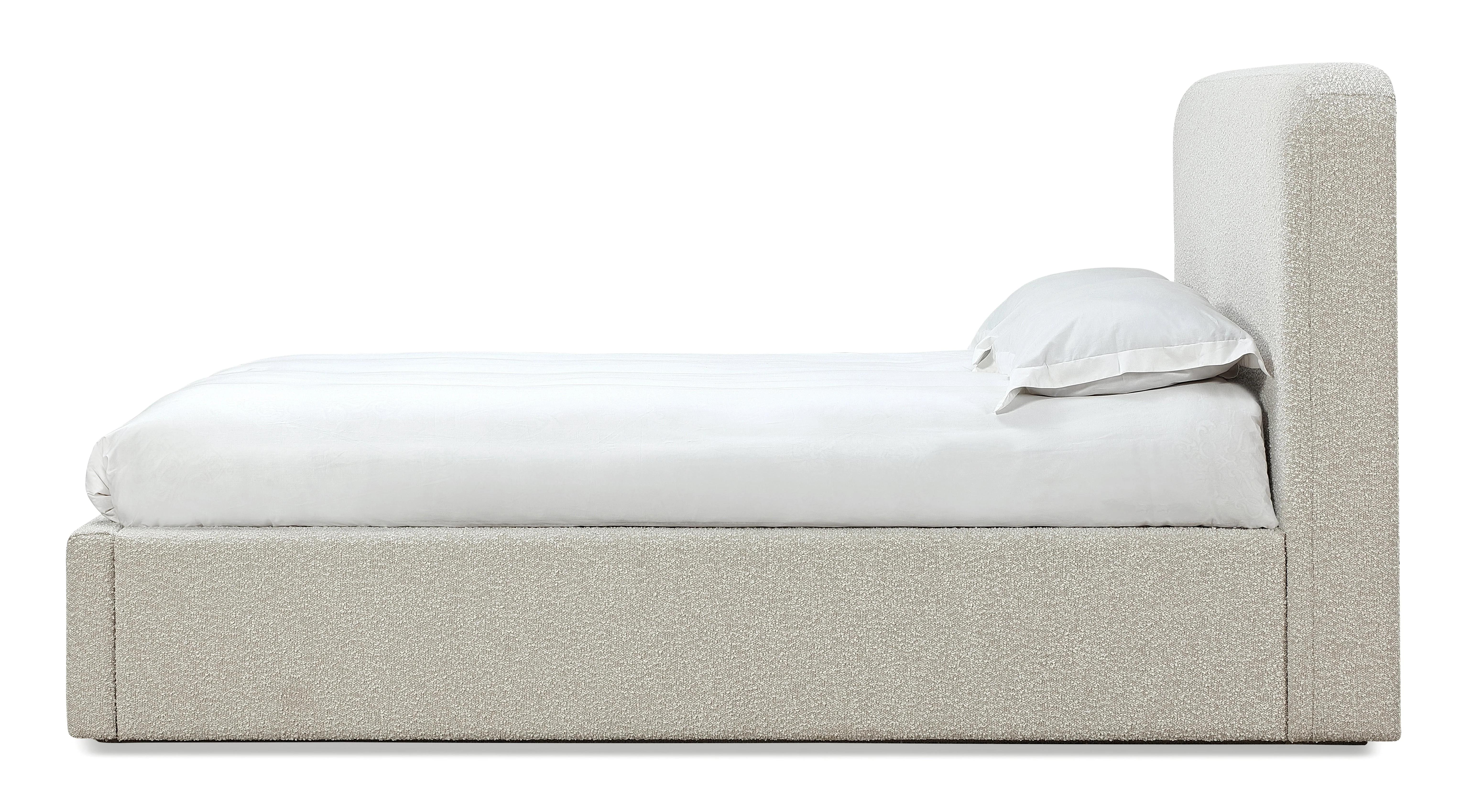 Off-White Upholstered Queen Platform Bed in Ricotta Boucle - Image 7