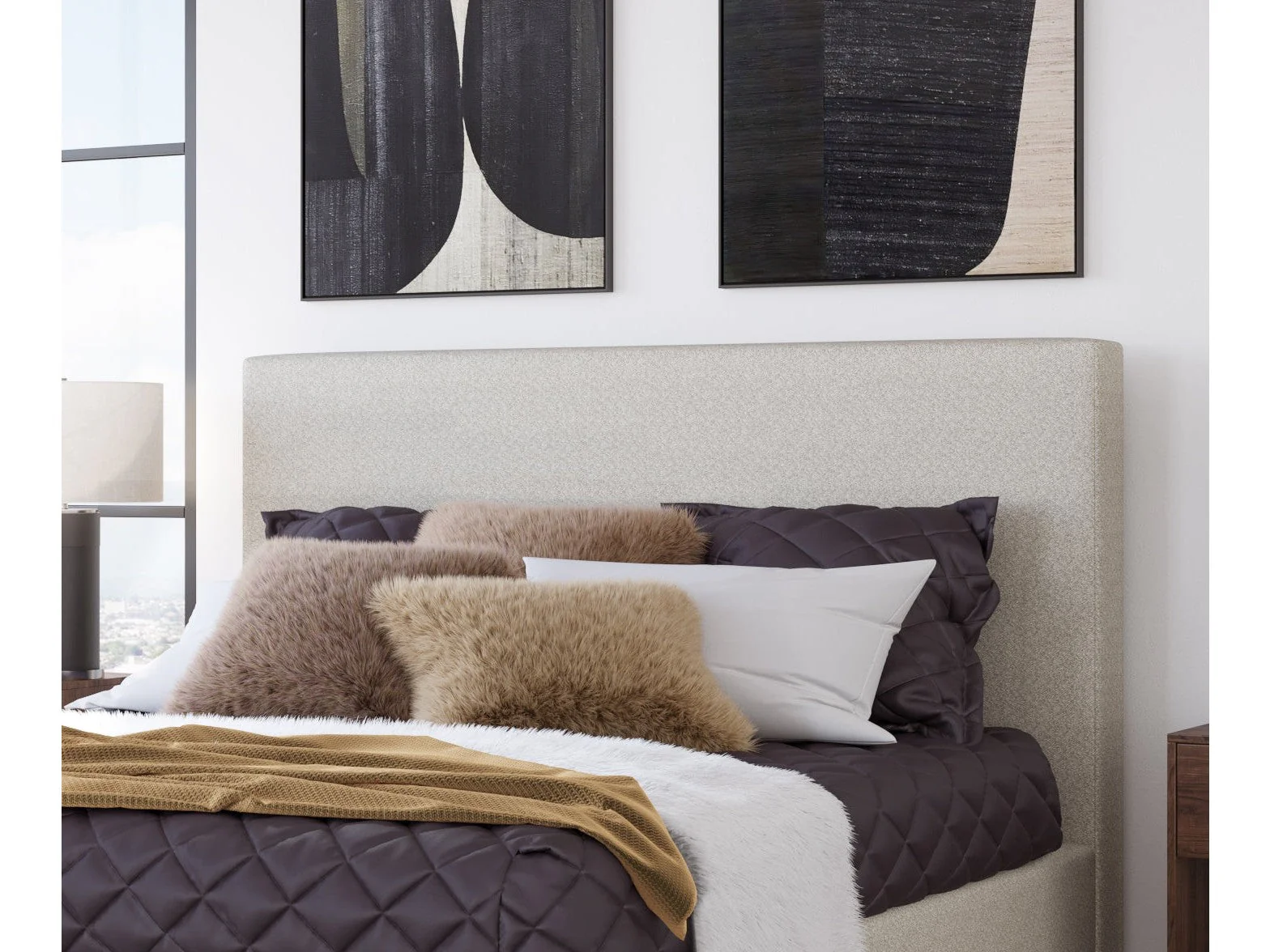 Olivia Ivory Upholstered Full Headboard