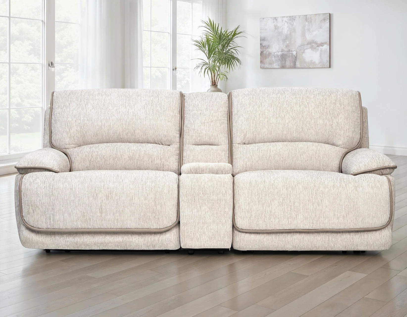 Olsen Dove 3-Piece Dual-Power Zero-Gravity Modular Reclining Console Loveseat