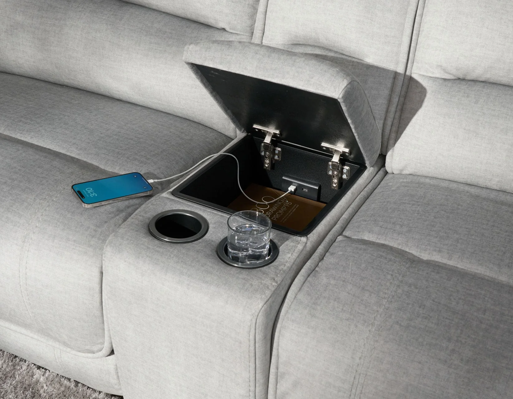 Olsen Silver 6-Piece Dual-Power Zero-Gravity Reclining Sectional - Image 14