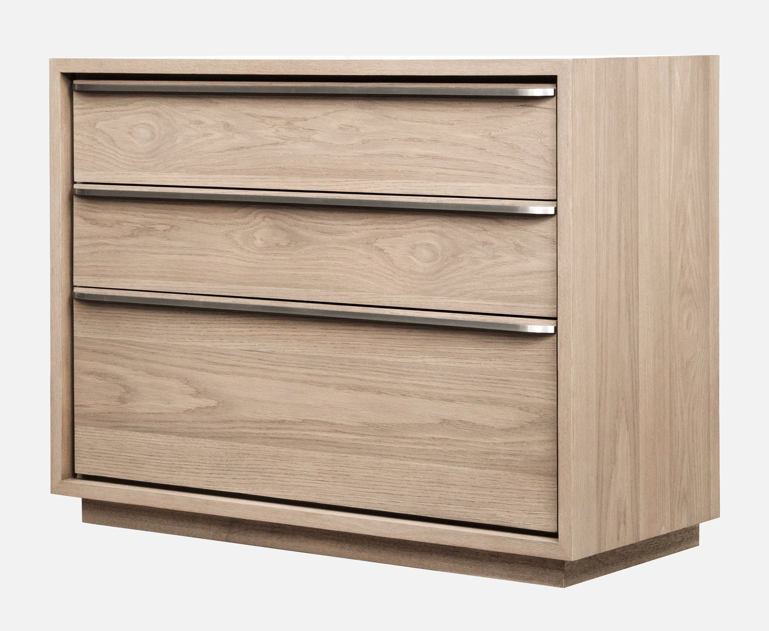 One Coastal Modern Three Drawer USB-charging Nightstand in Bisque - Image 3