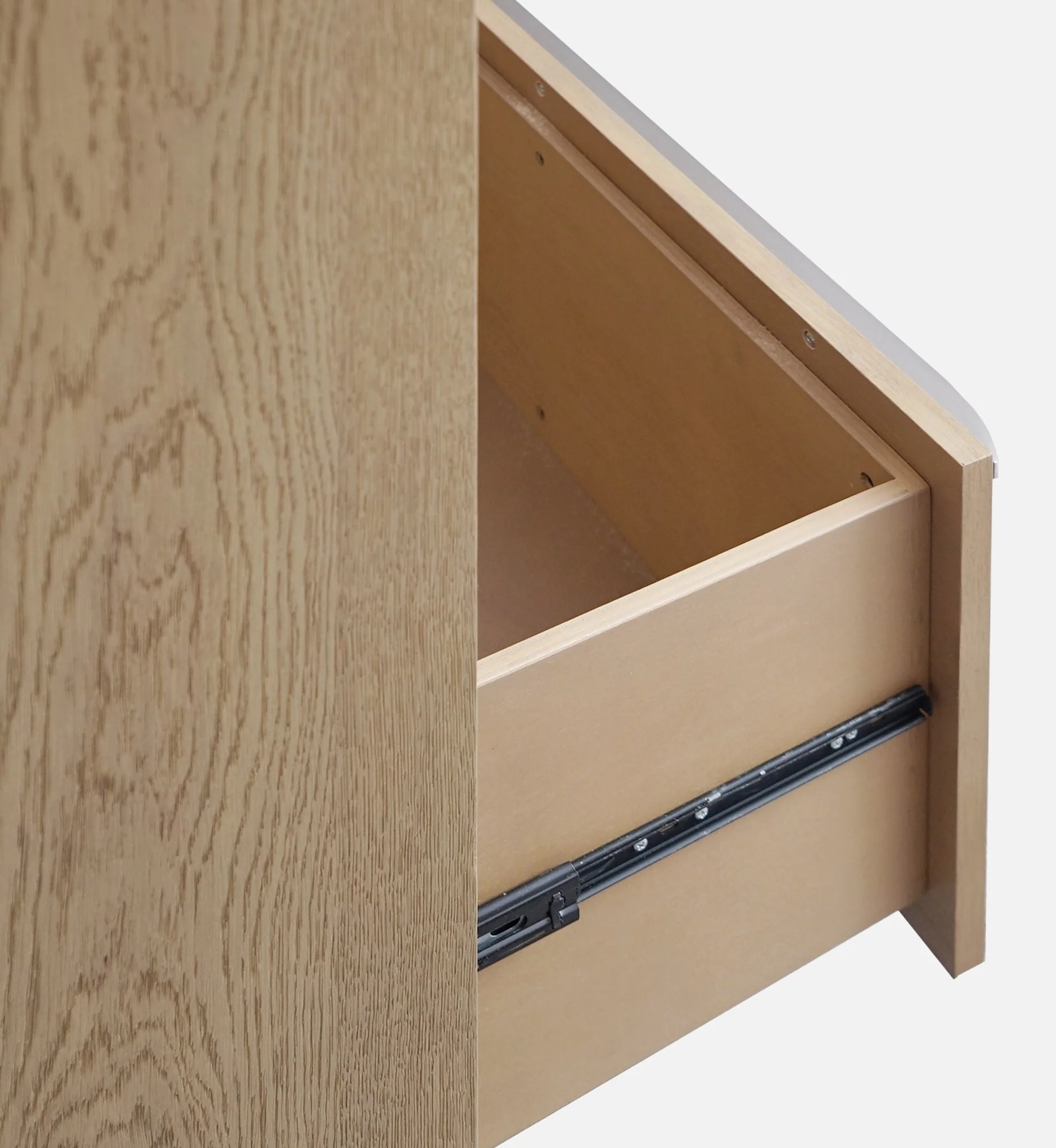 One Coastal Modern Three Drawer USB-charging Nightstand in Bisque - Image 9