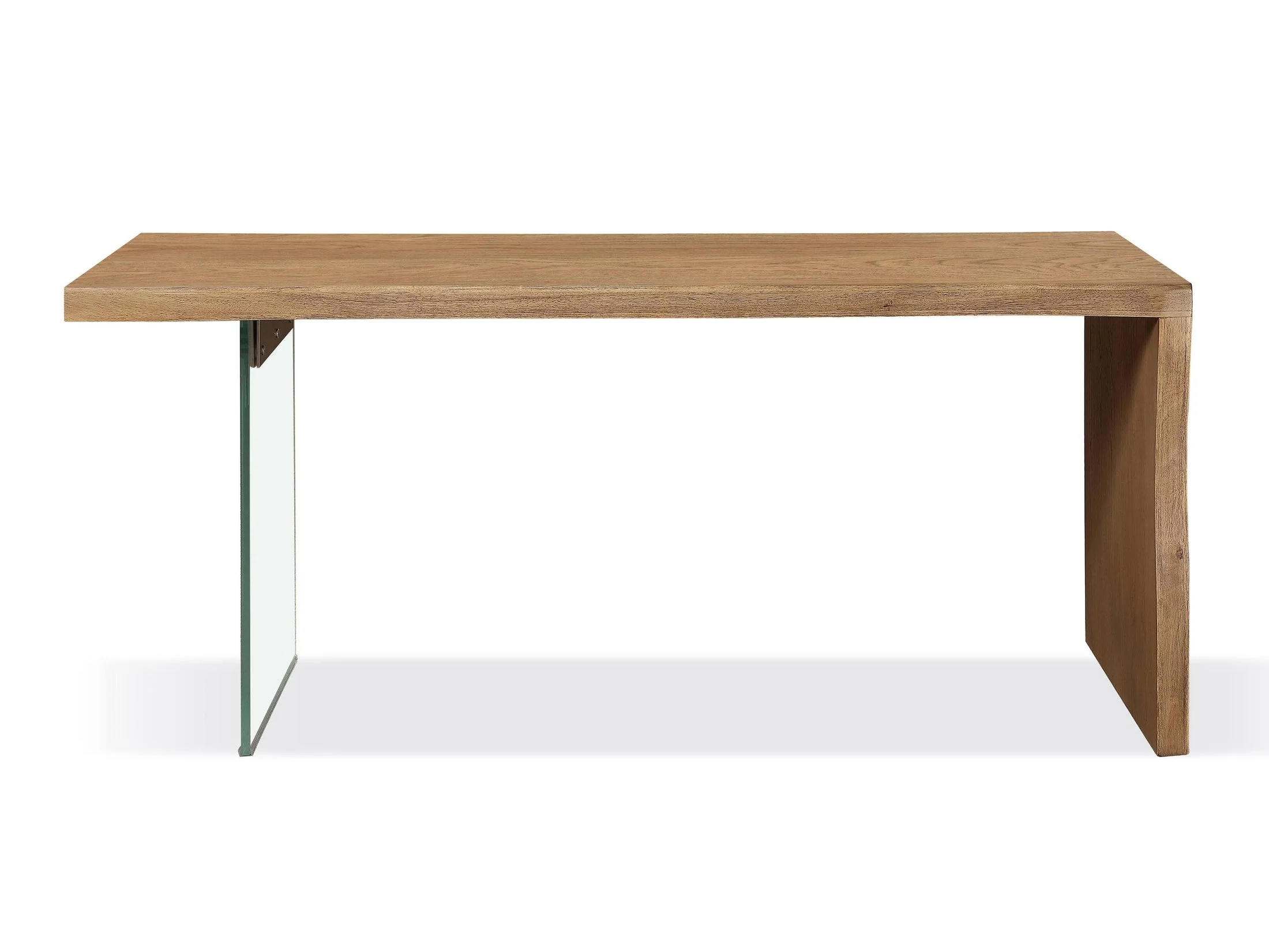 One Modern Coastal Writing Desk in White Oak and Glass