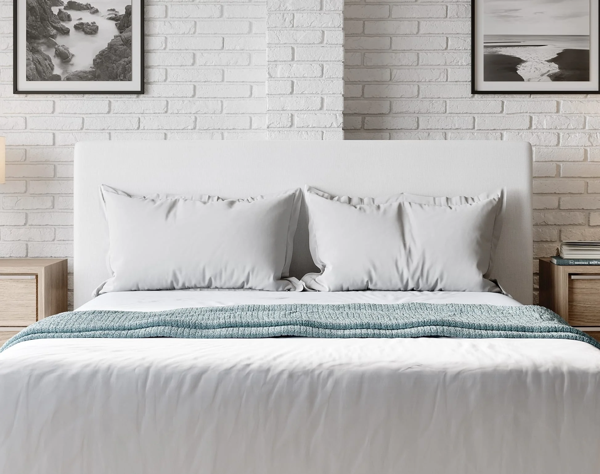 One Pearl Upholstered Modern Full Headboard - Image 5