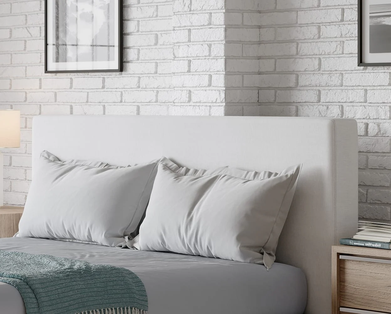 One Pearl Upholstered Modern King Headboard - Image 6