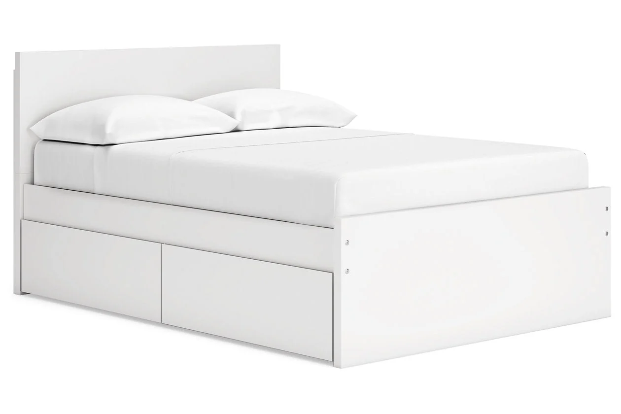 Onita White Full Storage Platform Bed with 2 Drawers