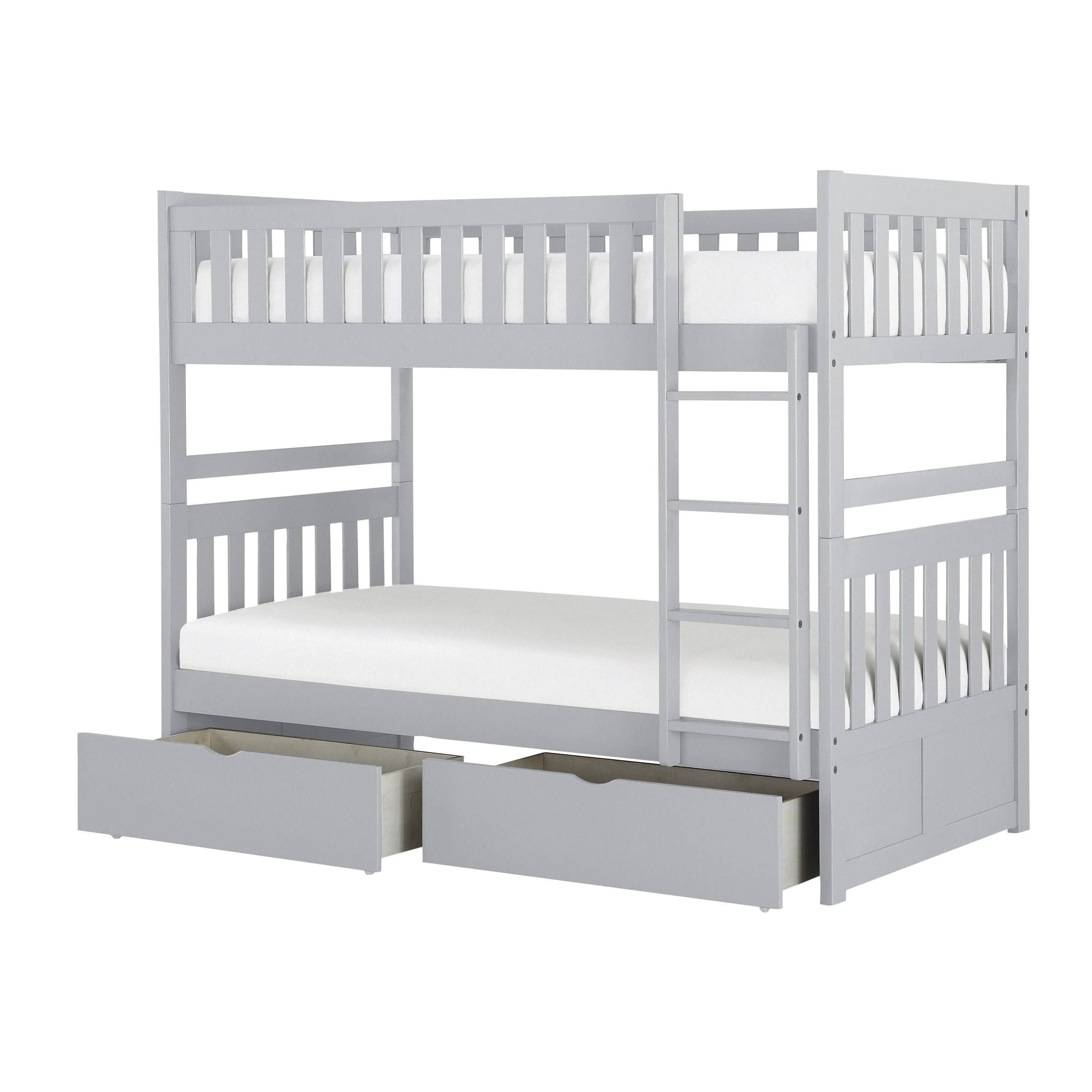Orion Gray Twin/Twin Bunk Bed with Storage Boxes - Image 2