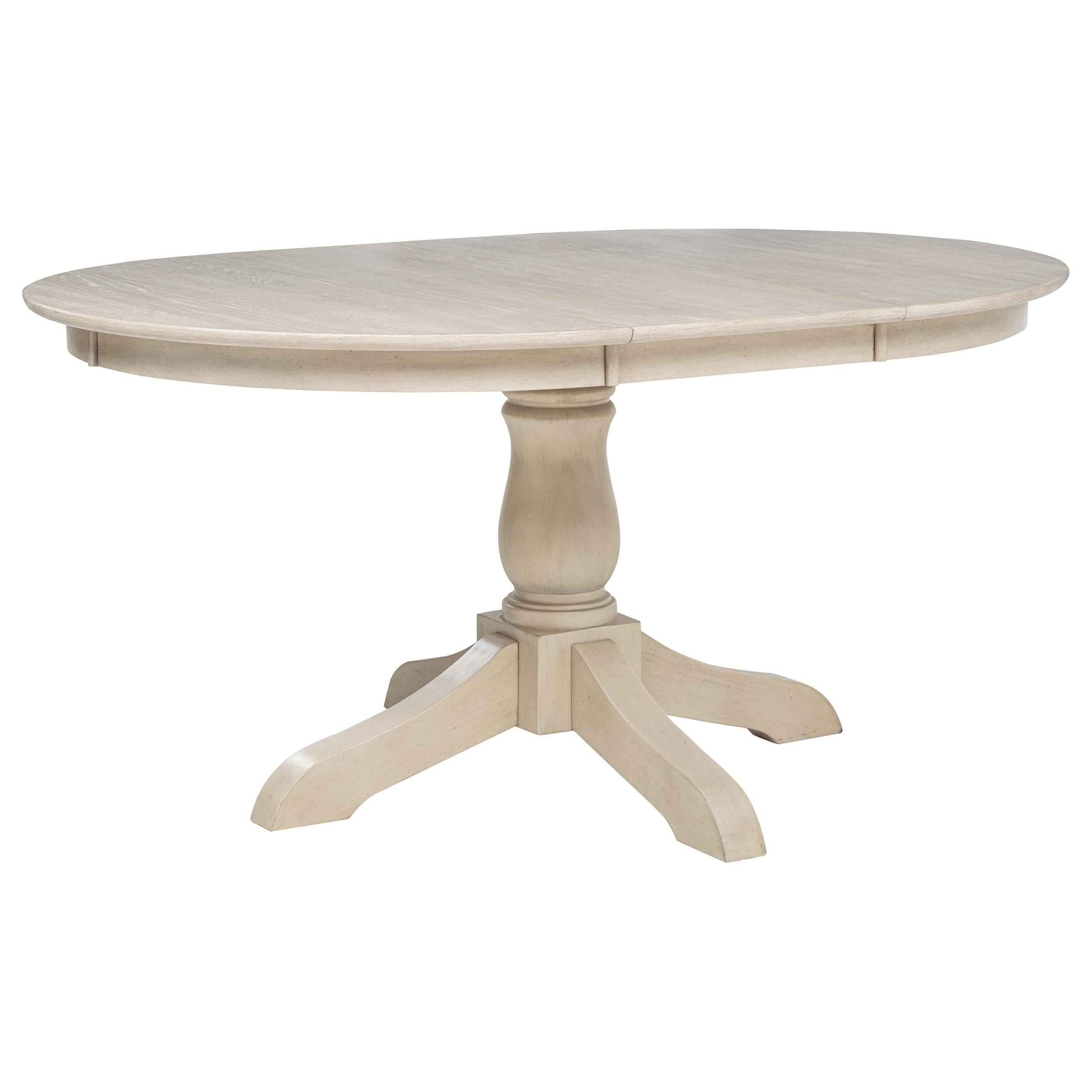 Orrison Linen Oval 62-inch Wood Extension Leaf Dining Table