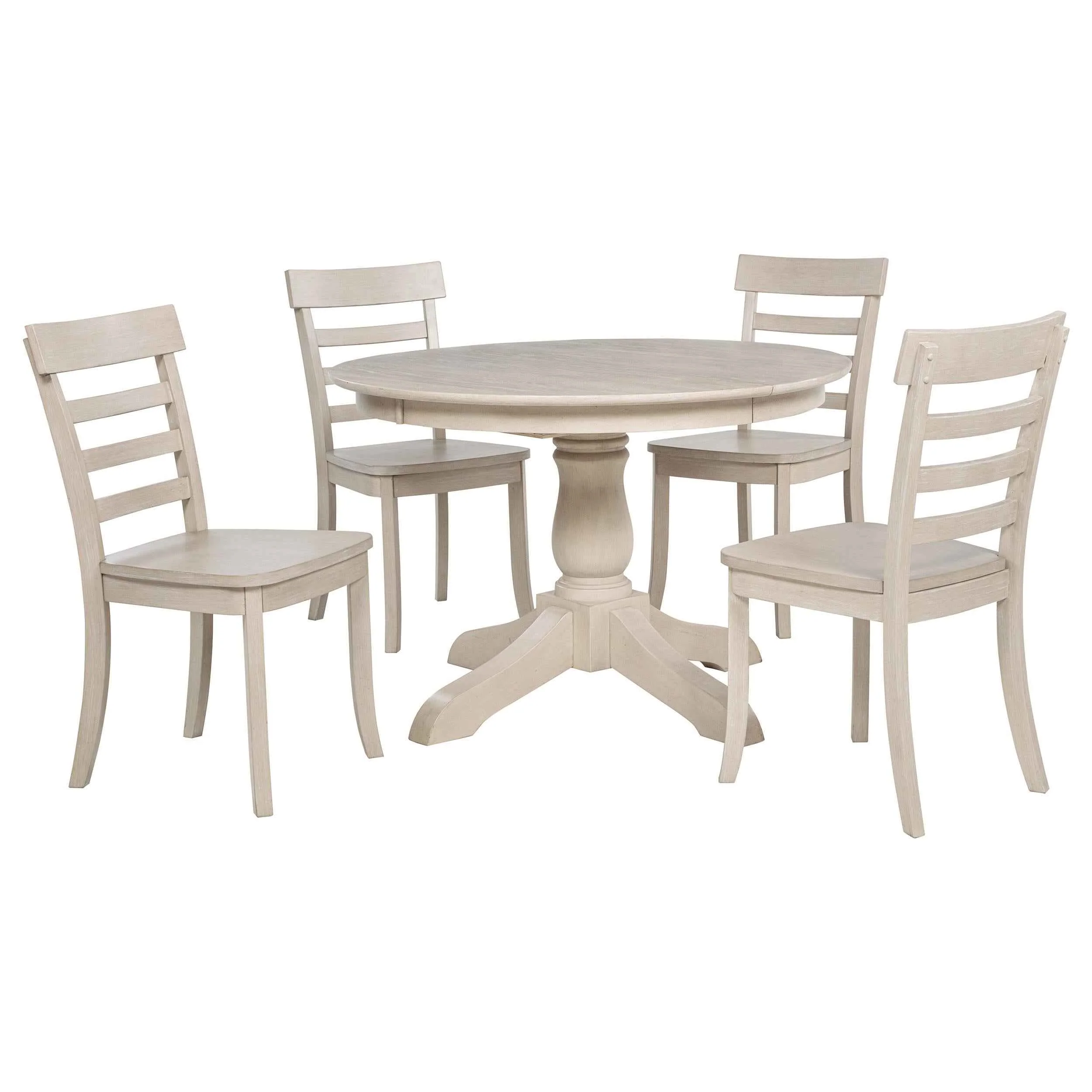 Orrison Linen Oval 62-inch Wood Extension Leaf Dining Table - Image 5