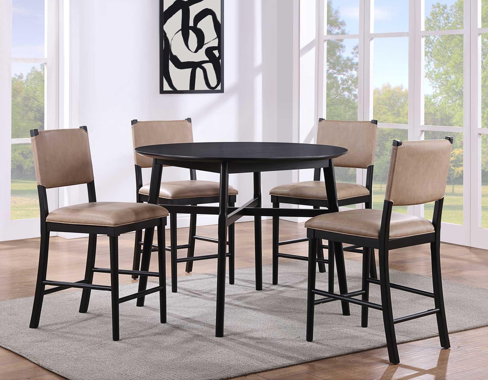 Oslo 46″ Round Counter Table, Black - Image 7