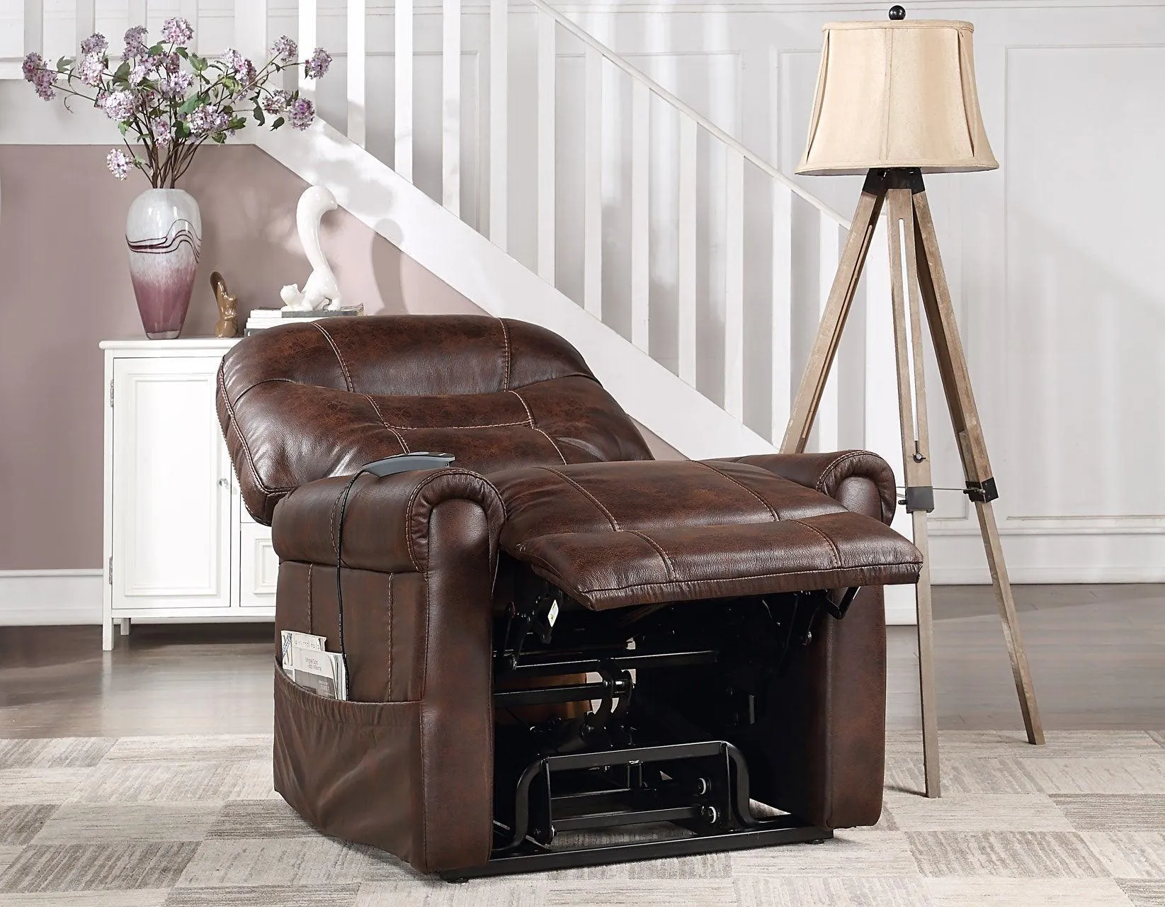 Ottawa Walnut Power Lift Chair with Heat and Massage - Image 3
