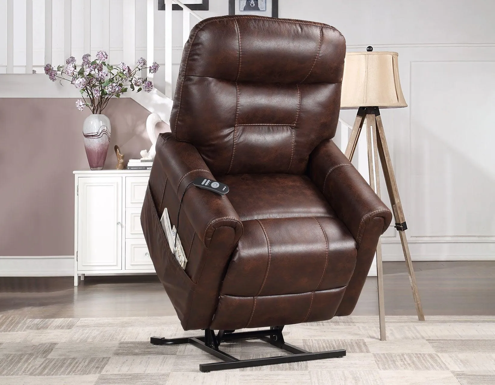 Ottawa Walnut Power Lift Chair with Heat and Massage - Image 4