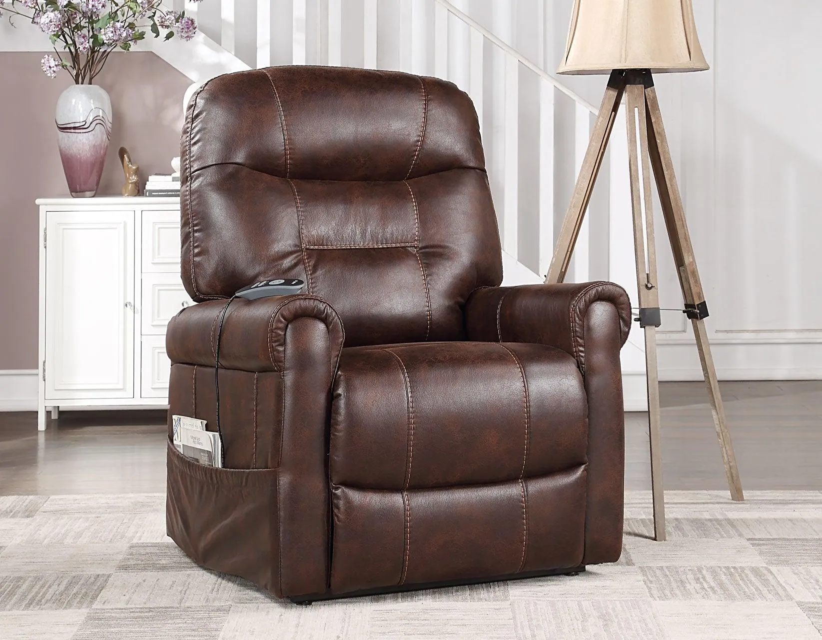 Ottawa Walnut Power Lift Chair with Heat and Massage - Image 5