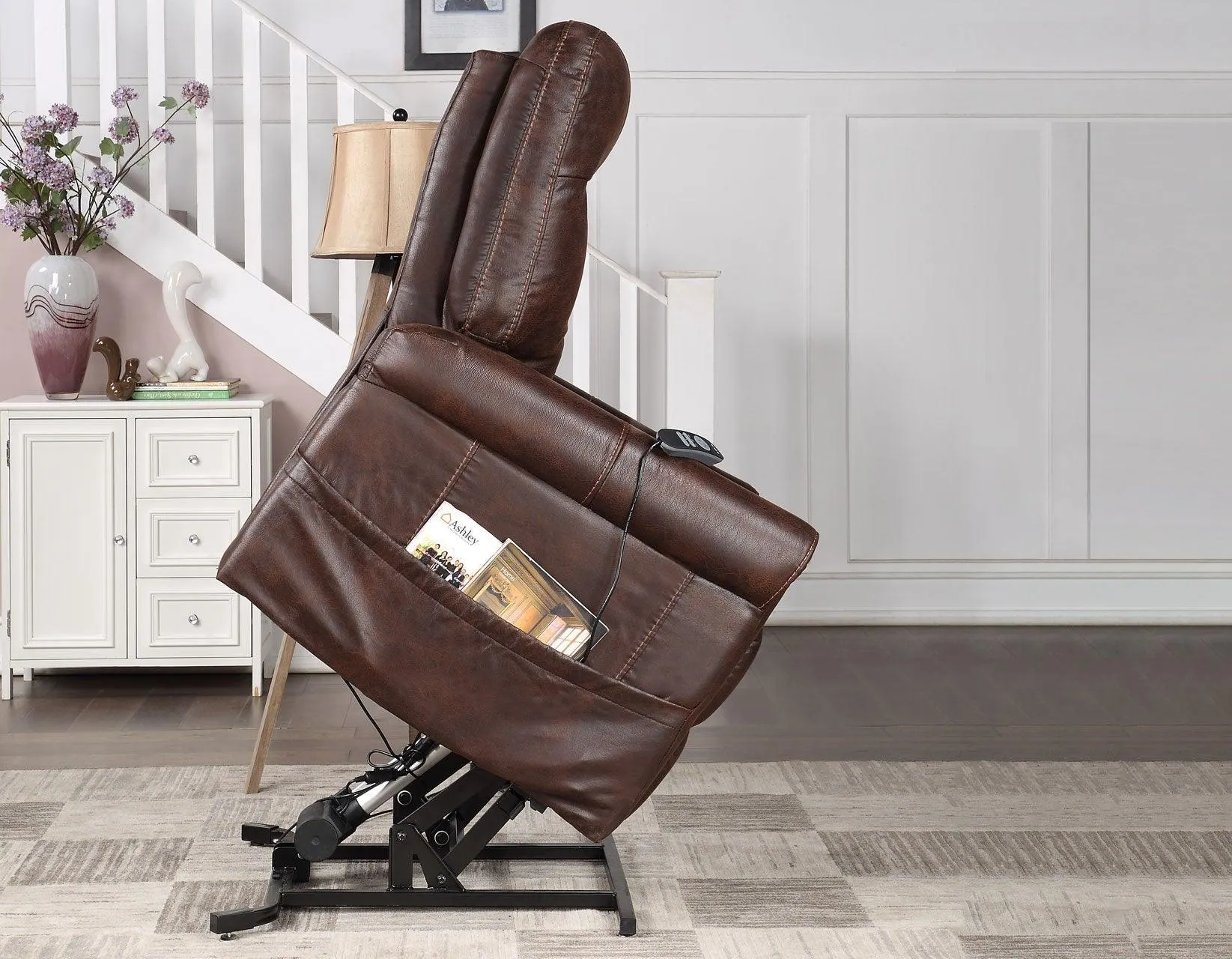 Ottawa Walnut Power Lift Chair with Heat and Massage - Image 6