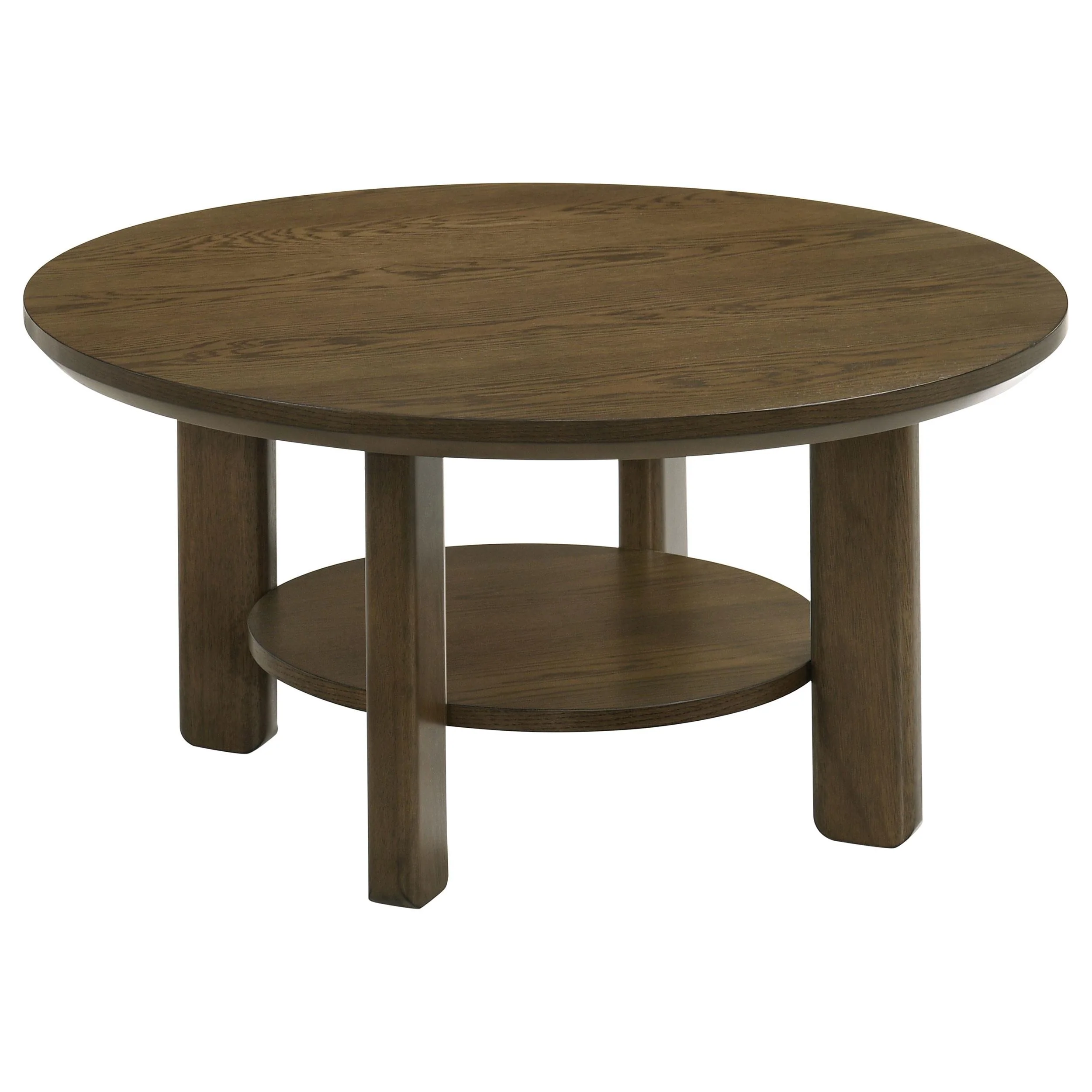 Ottowa Brown 36-inch Round Wood Cocktail Coffee Table - Image 2