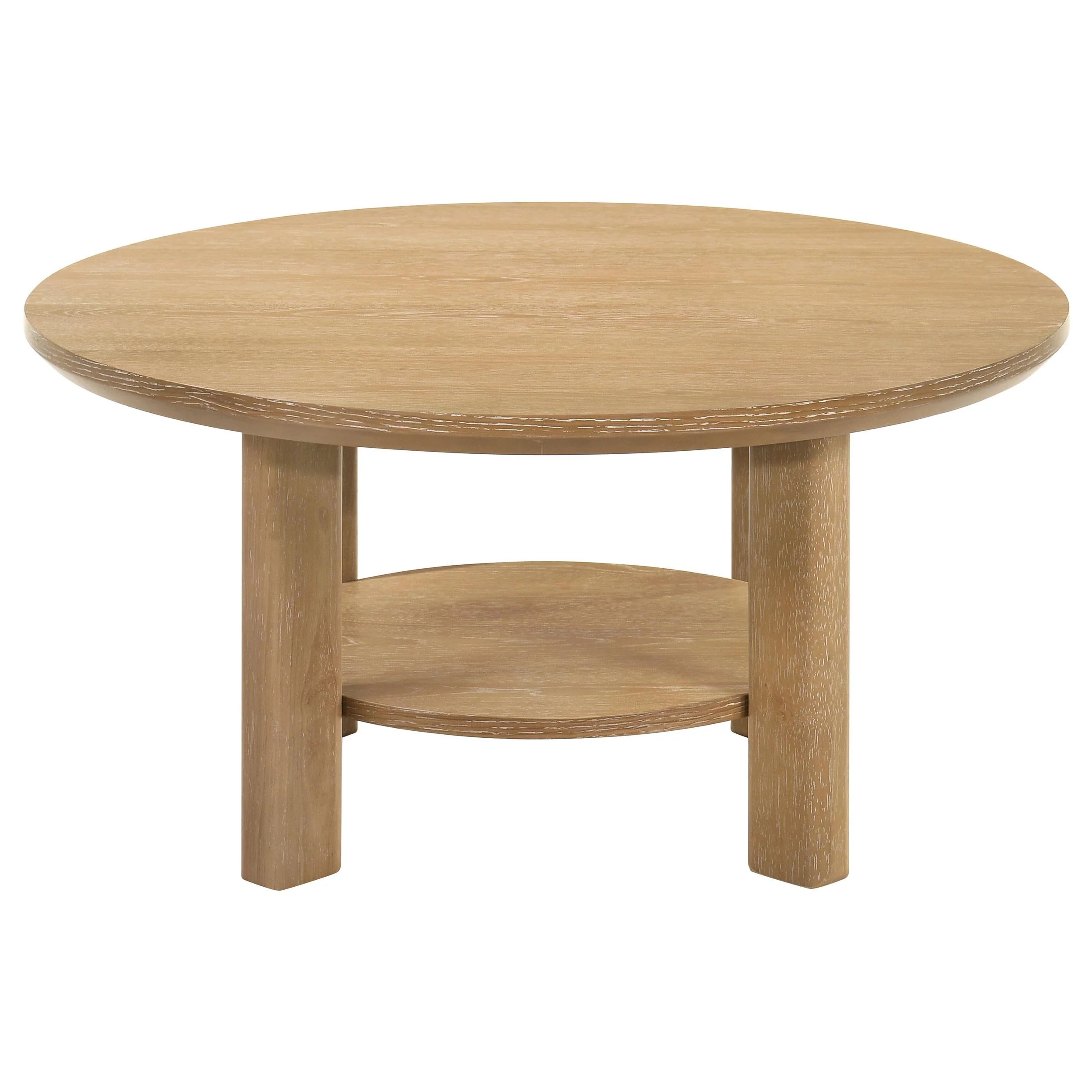 Ottowa Light Oak 3-Piece Round Wood Coffee Table Set - Image 7