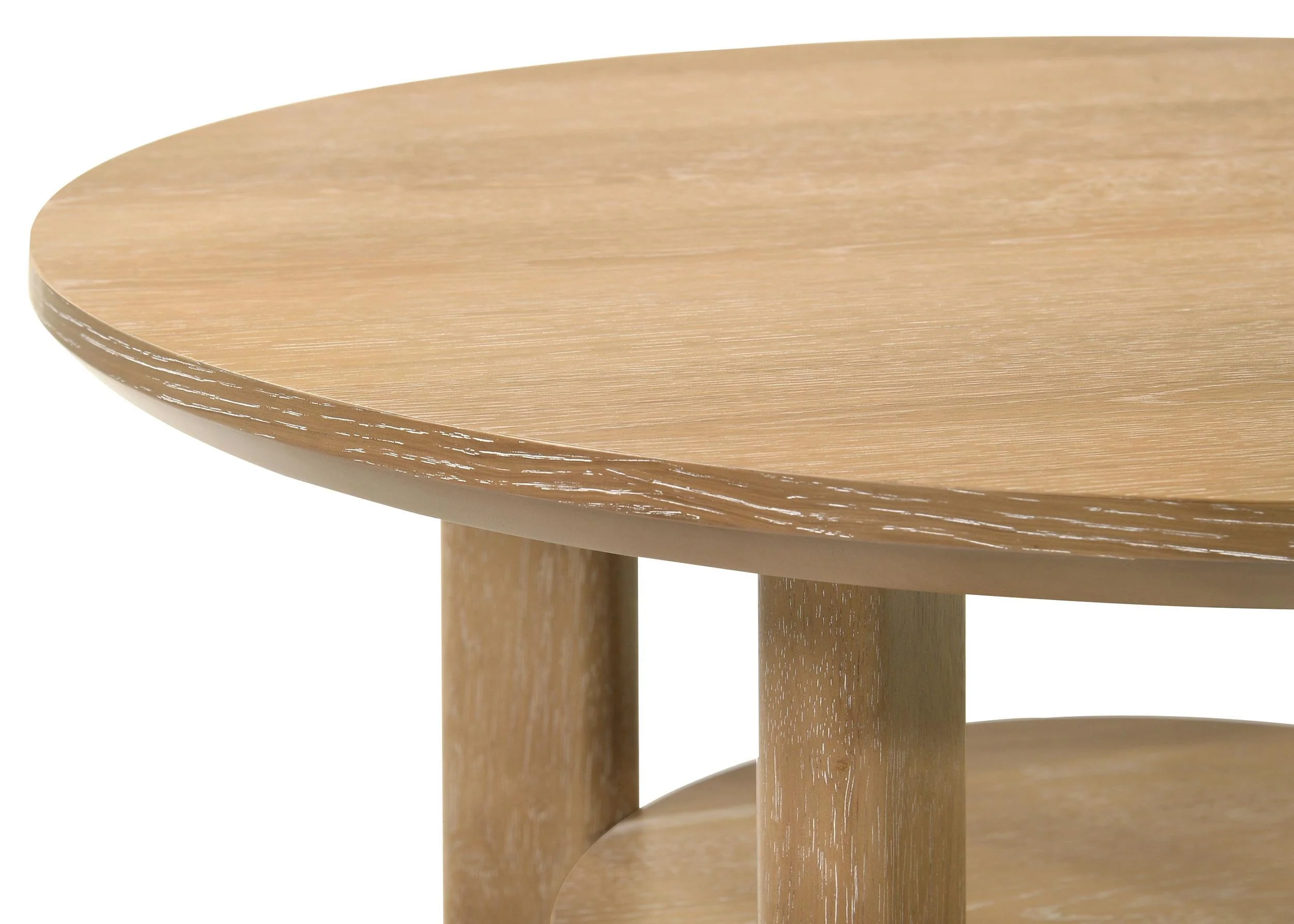 Ottowa Light Oak 3-Piece Round Wood Coffee Table Set - Image 9