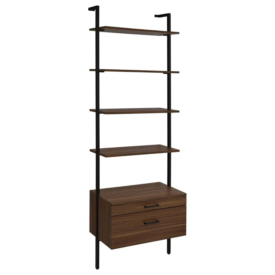 Owens Walnut 3-piece 96-inch Wall Mounted Bookshelf Set - Image 3
