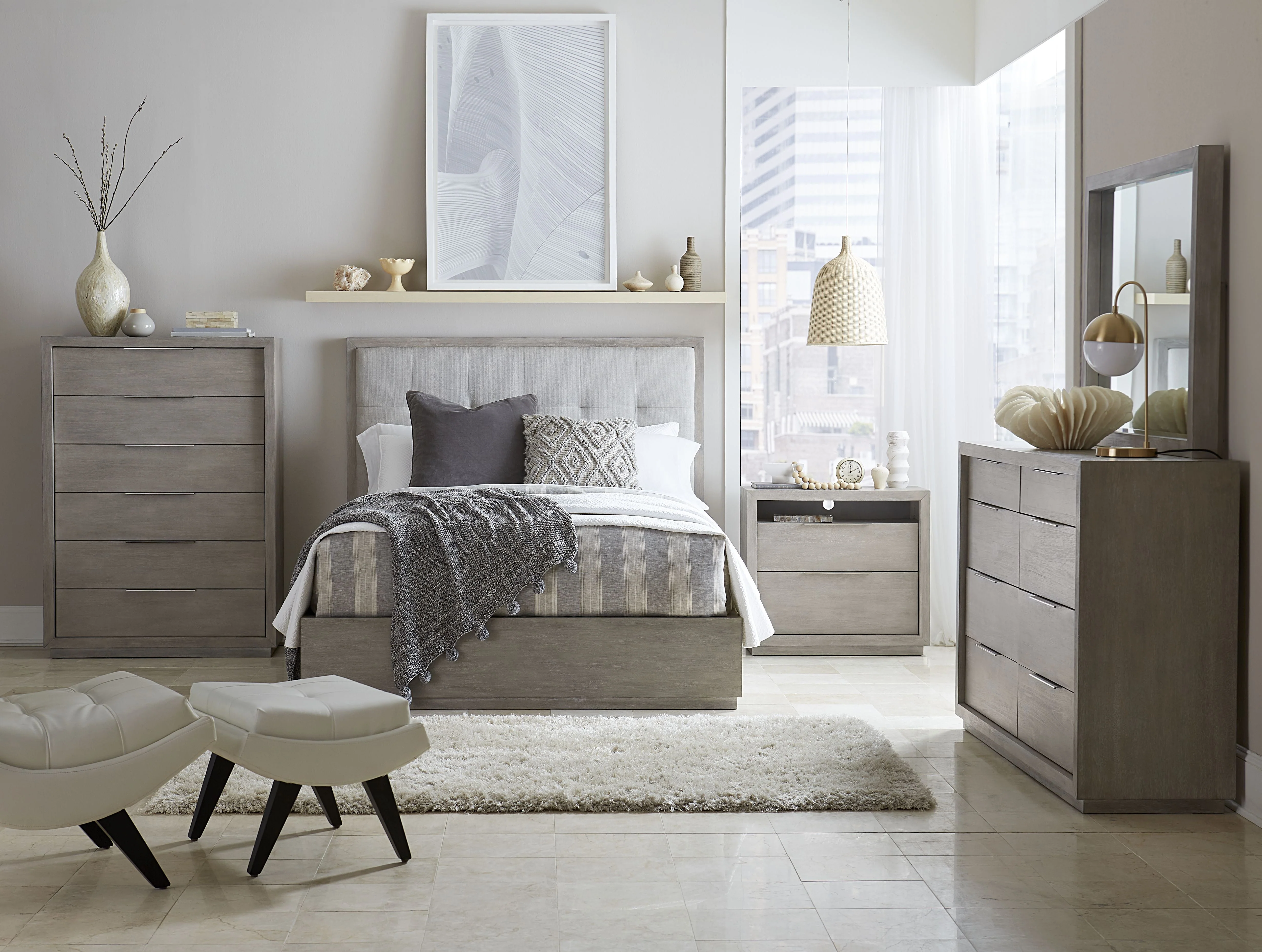 Oxford Upholstered California King Platform Bed in Mineral - Image 2