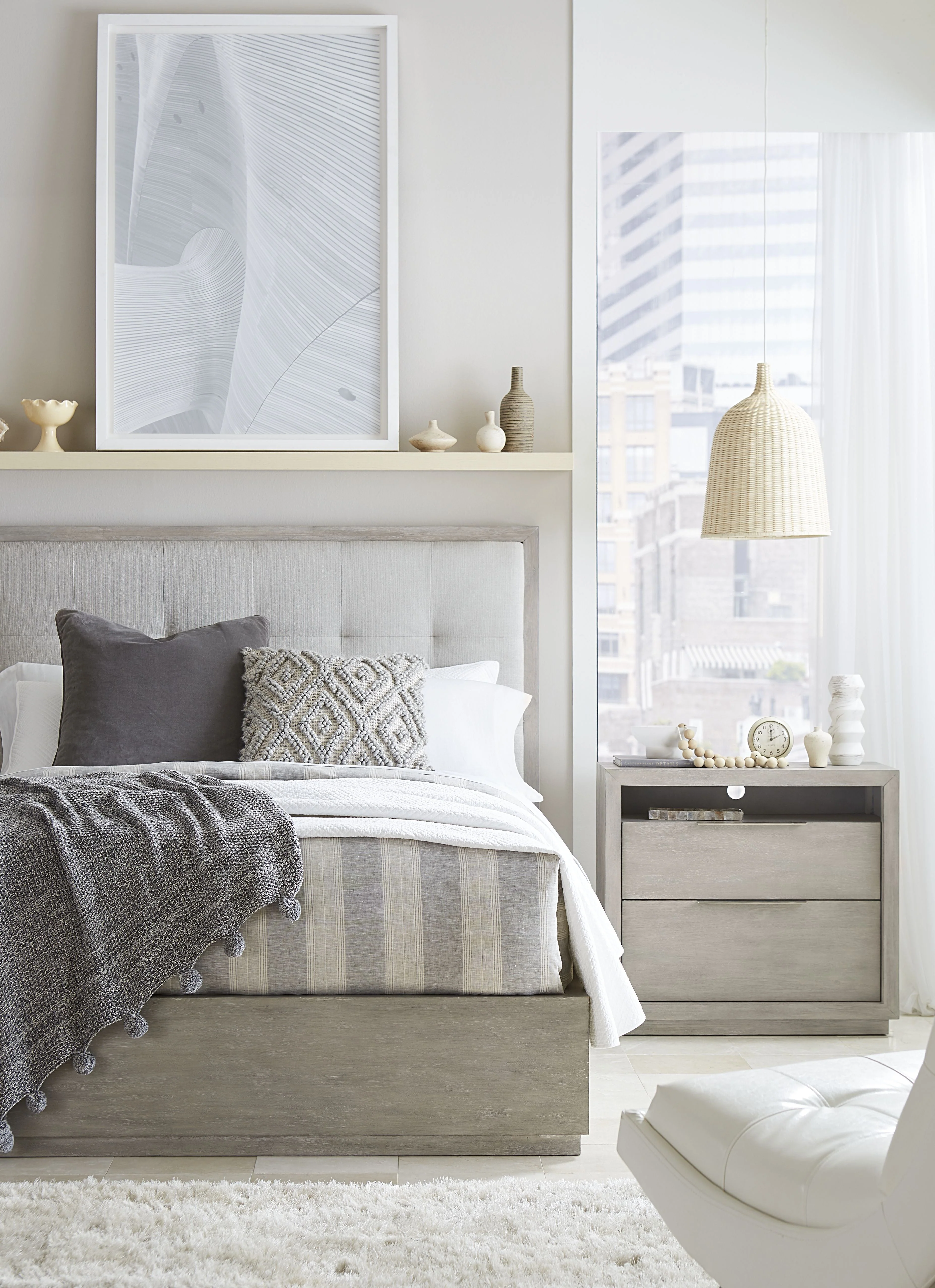 Oxford Upholstered Footboard Full Storage Bed in Mineral - Image 3