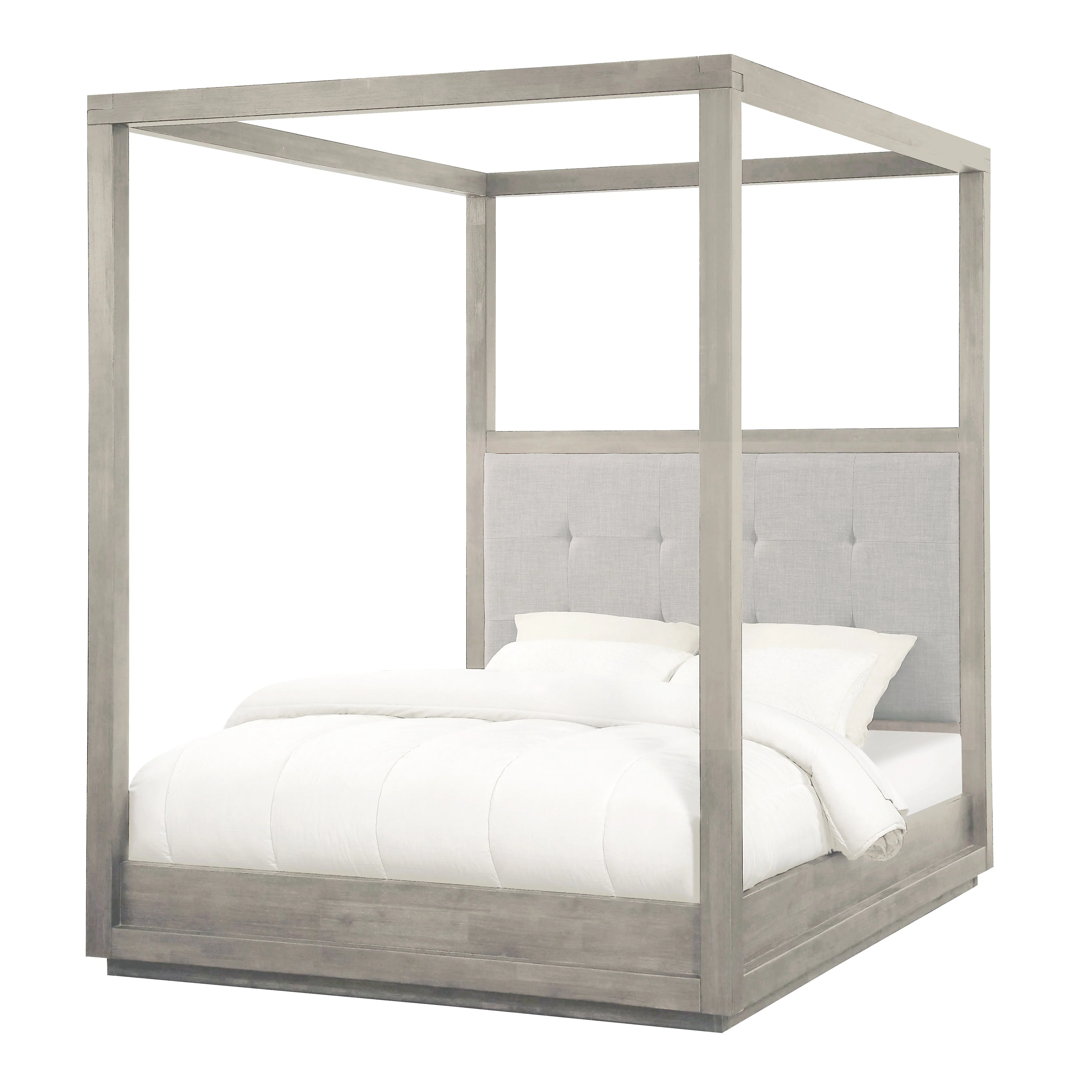 Oxford Upholstered Full Canopy Bed in Mineral - Image 4