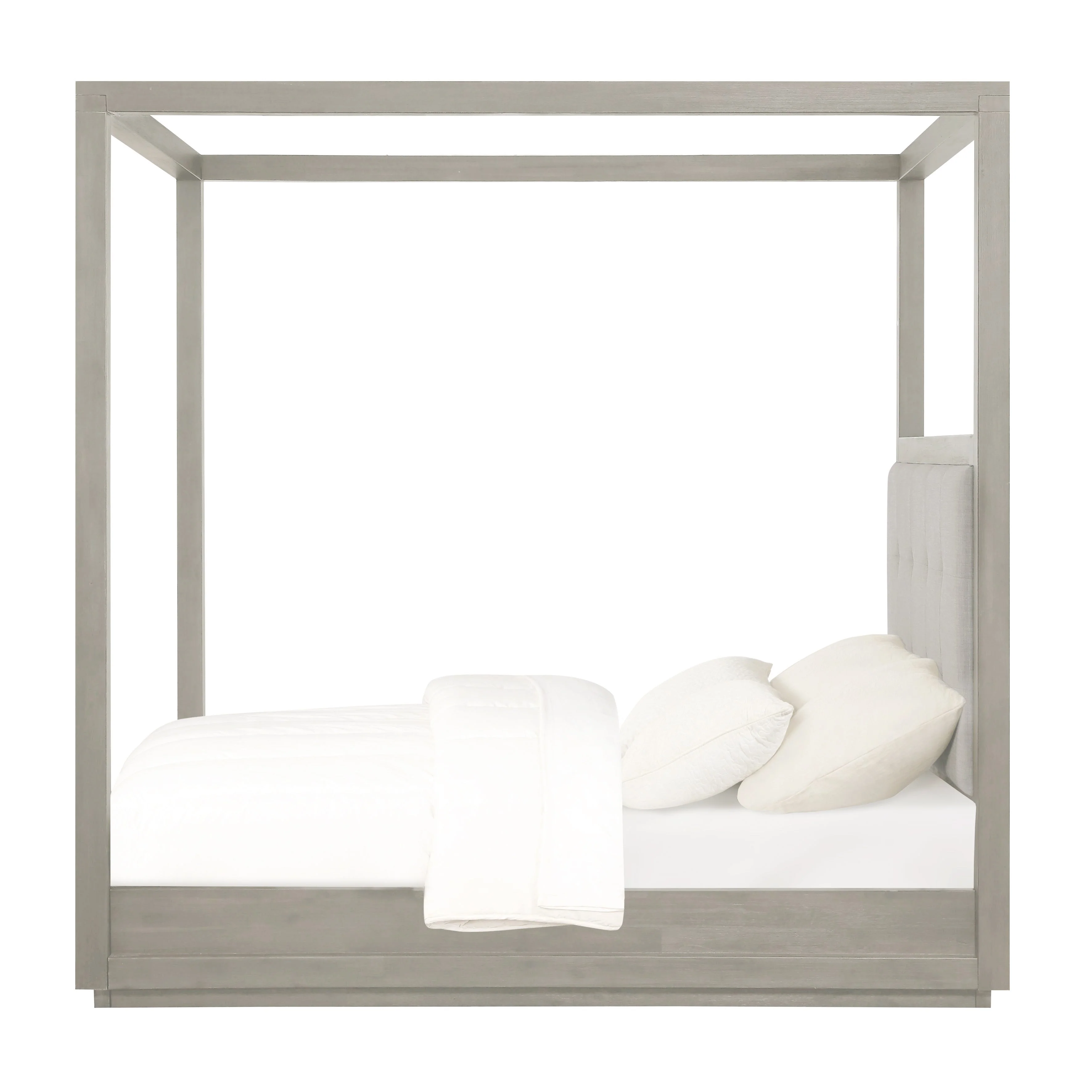 Oxford Upholstered Full Canopy Bed in Mineral - Image 6