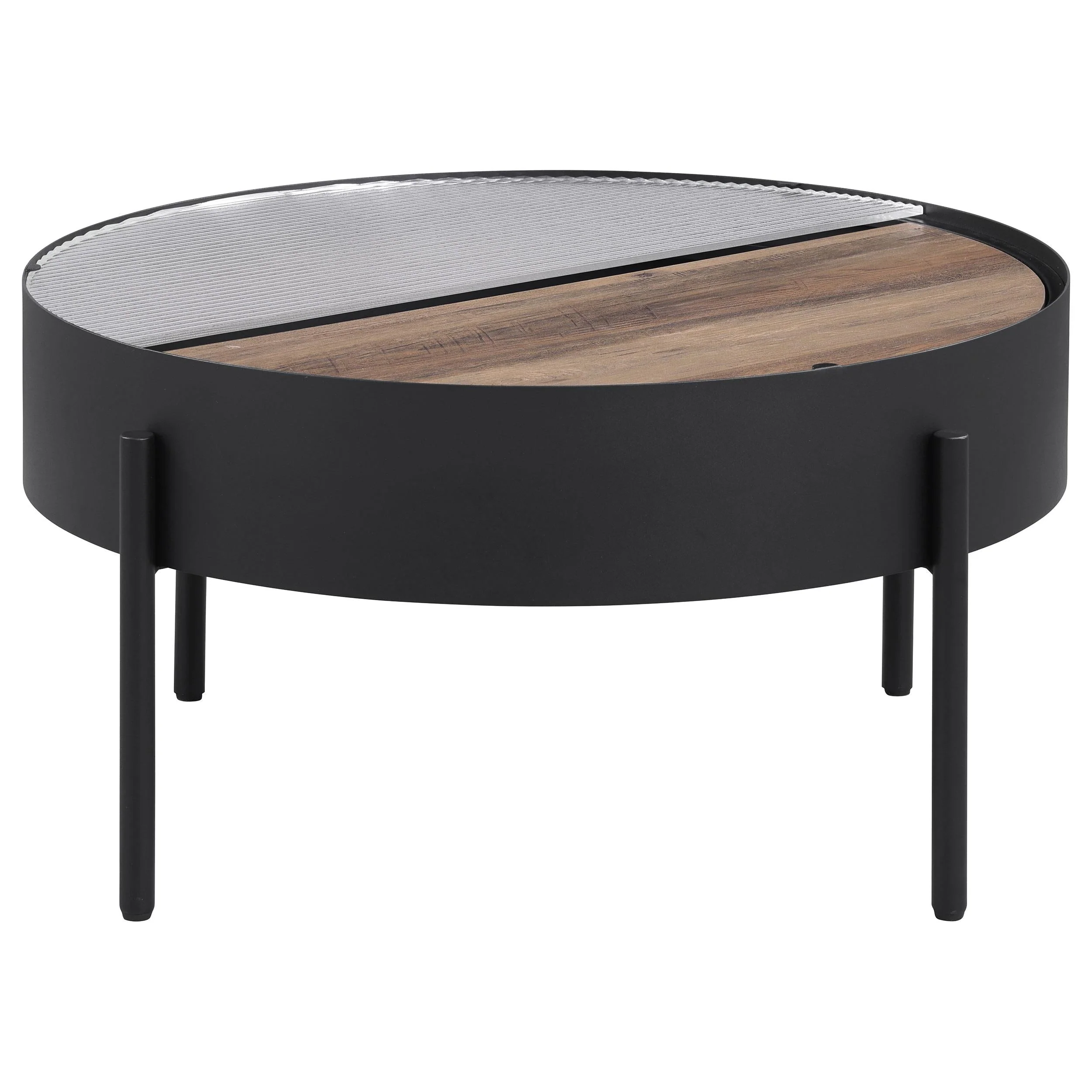 Ozella Sandy Black 3-Piece Round Coffee and End Table Set - Image 6