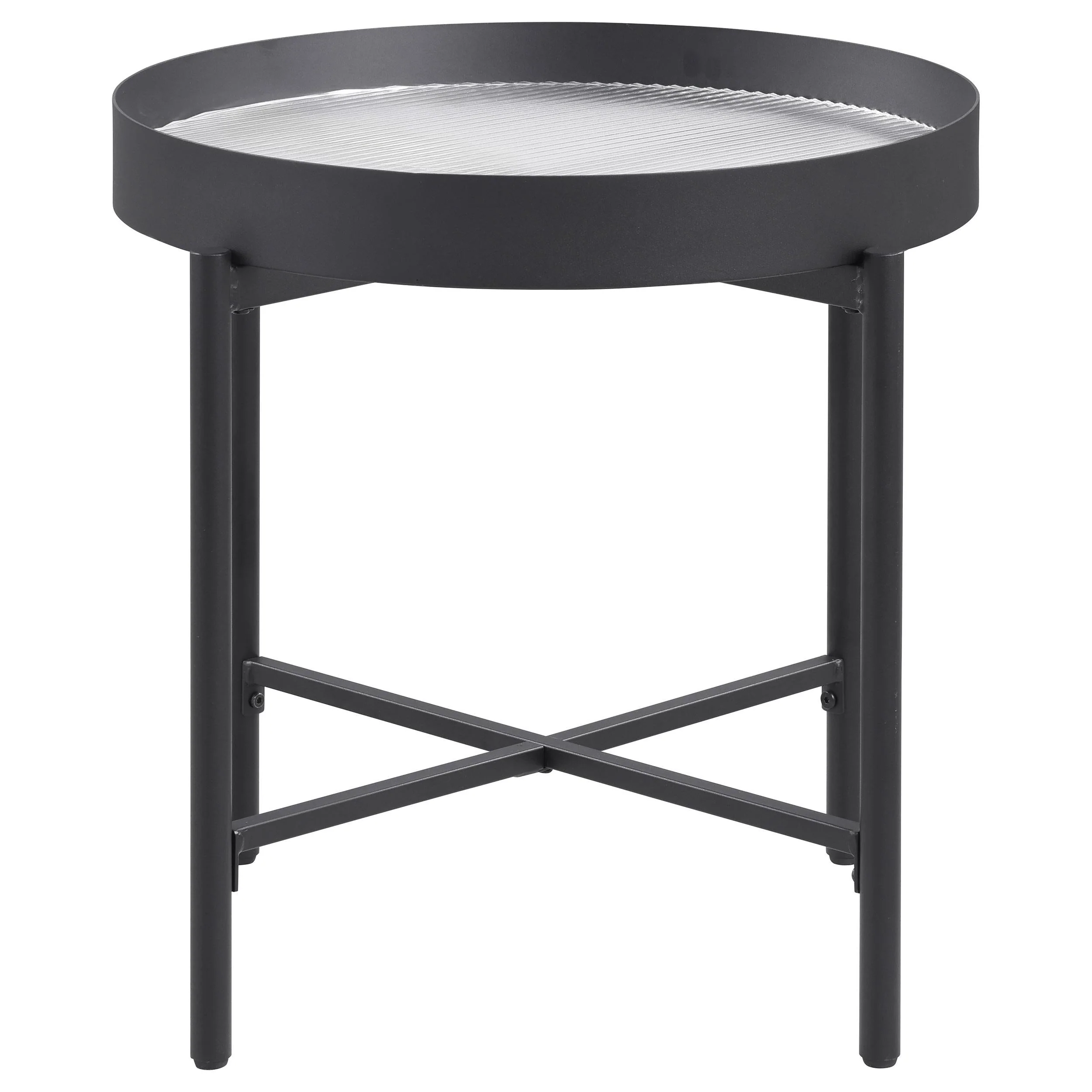 Ozella Sandy Black 3-Piece Round Coffee and End Table Set - Image 8