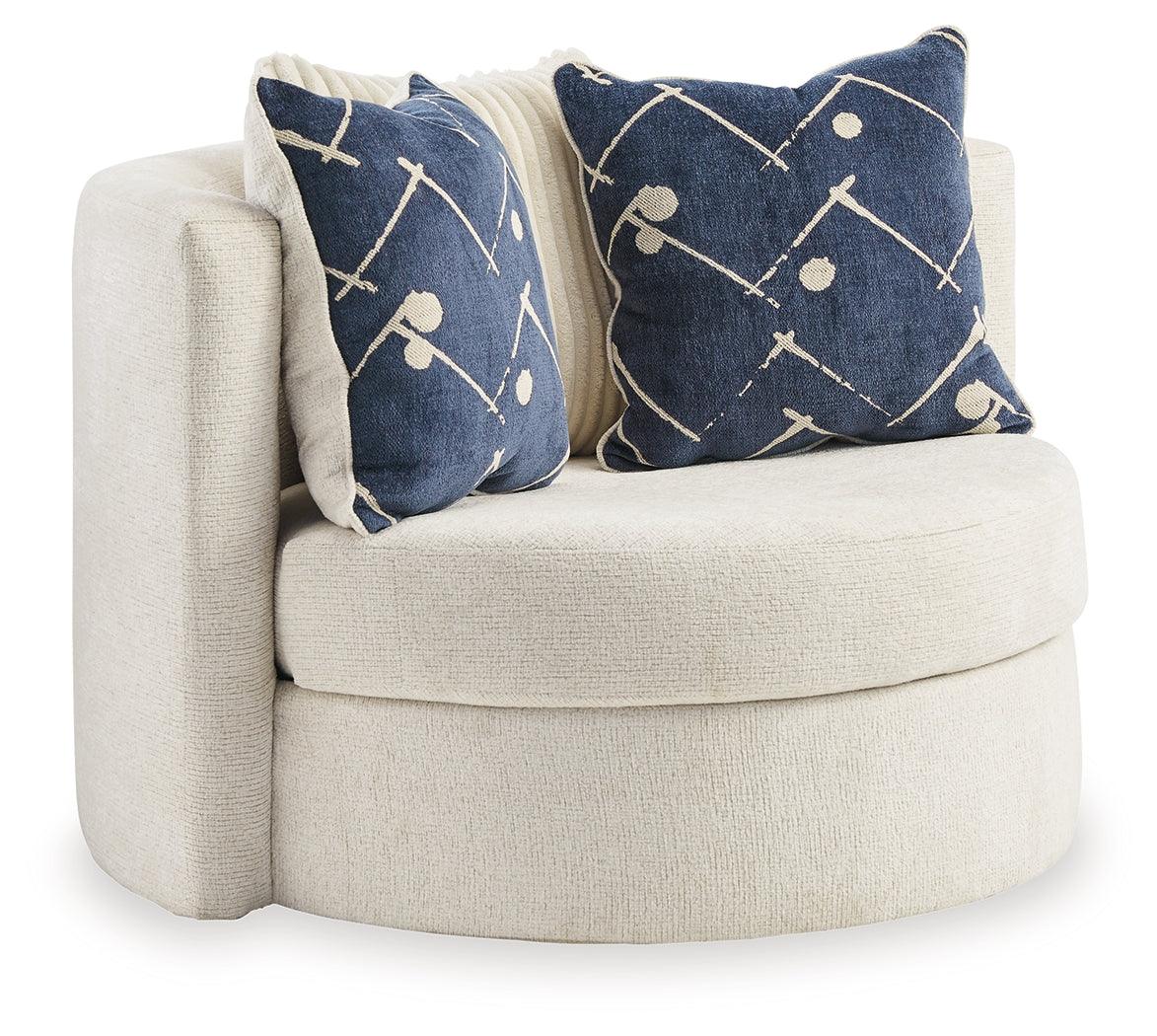 Padova Ivory Swivel Accent Chair - Image 2