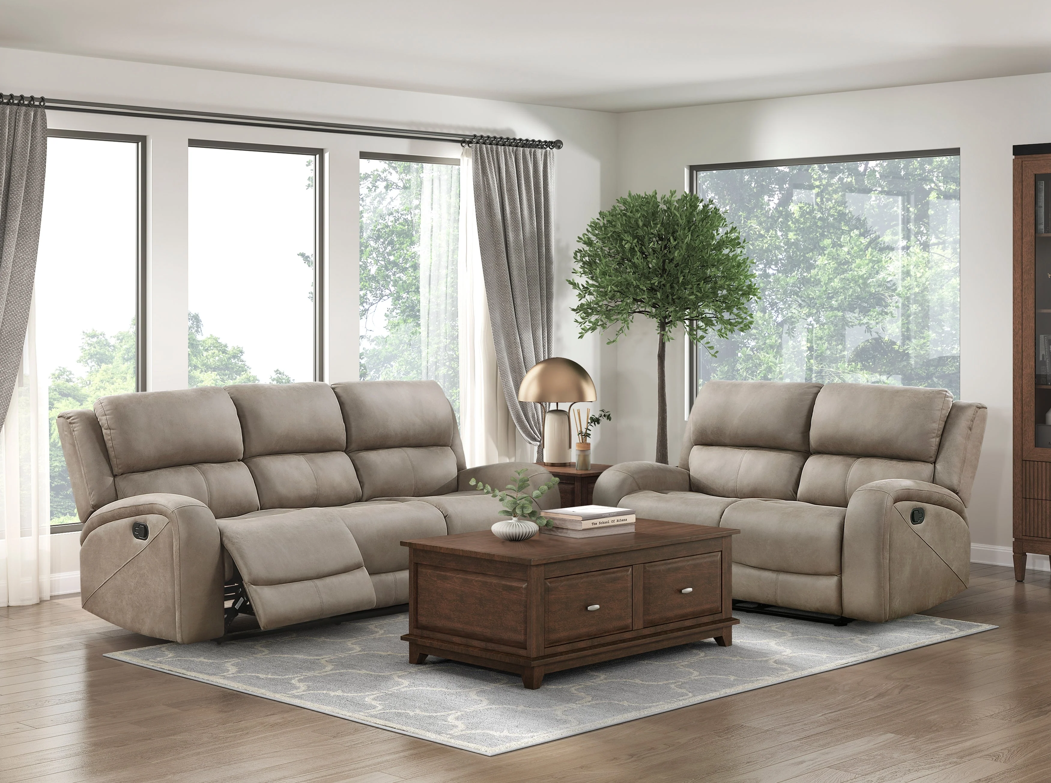 Pagosa Brown Double Reclining Sofa - Image 2