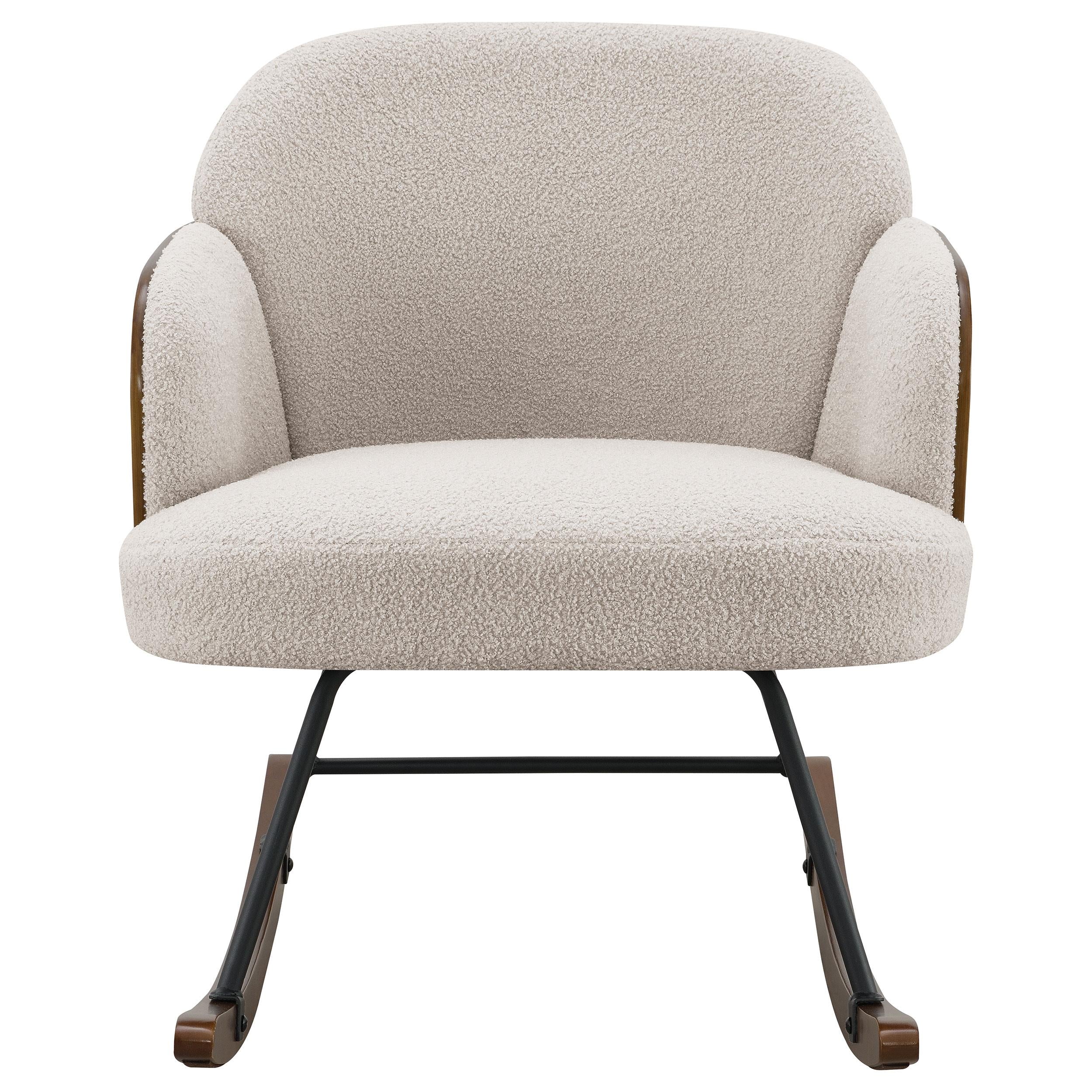 Paige Beige Boucle Mid Back Rocking Chair - Image 2