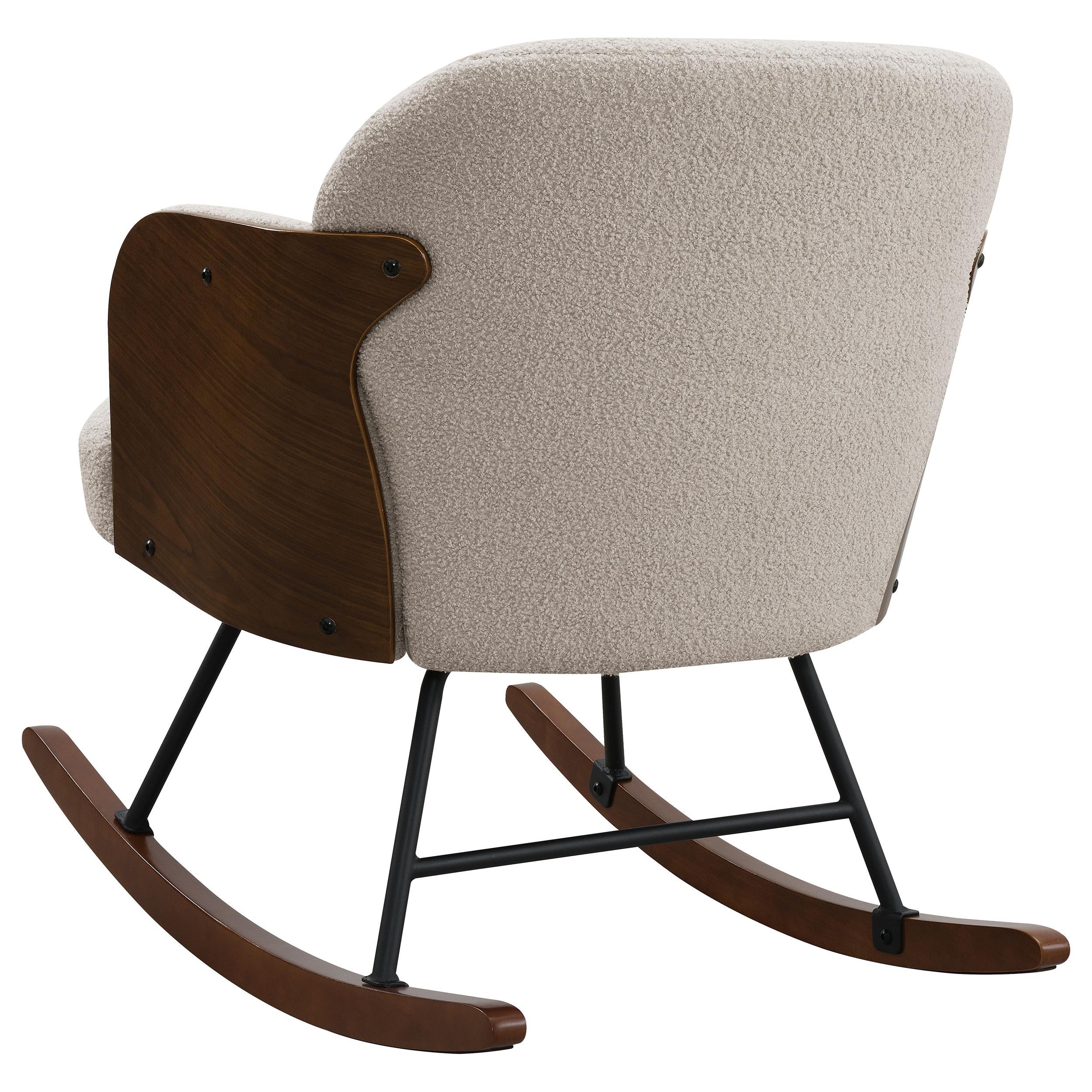 Paige Beige Boucle Mid Back Rocking Chair - Image 7