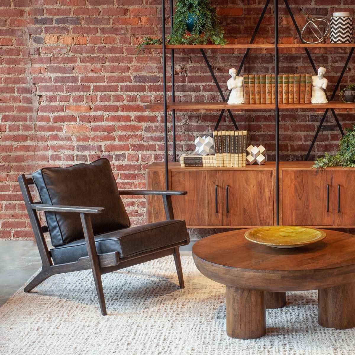 Palermo 39" Round Coffee Table in Acorn Brown - Image 3