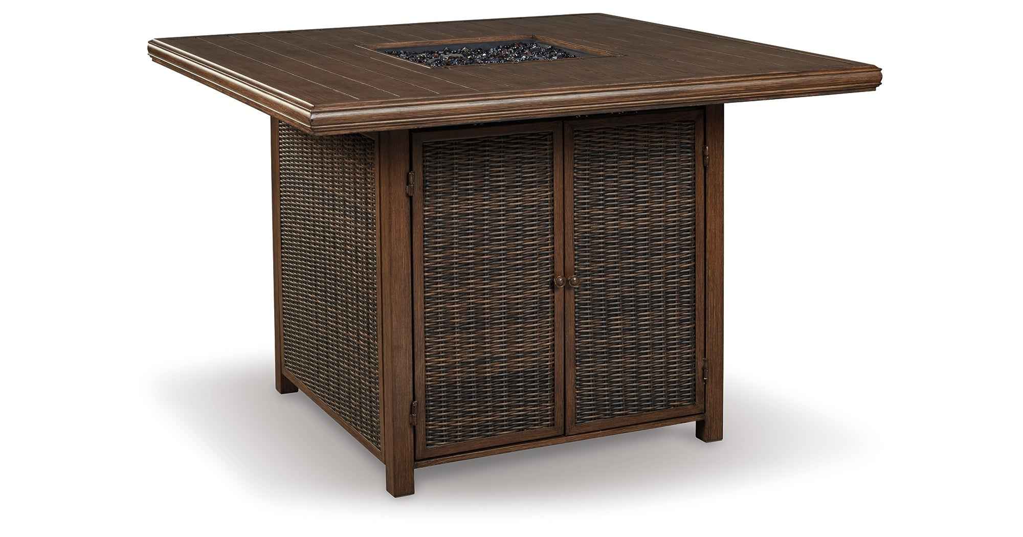 Paradise Trail Medium Brown Outdoor Counter Height Dining Table with 6 Barstools - Image 20