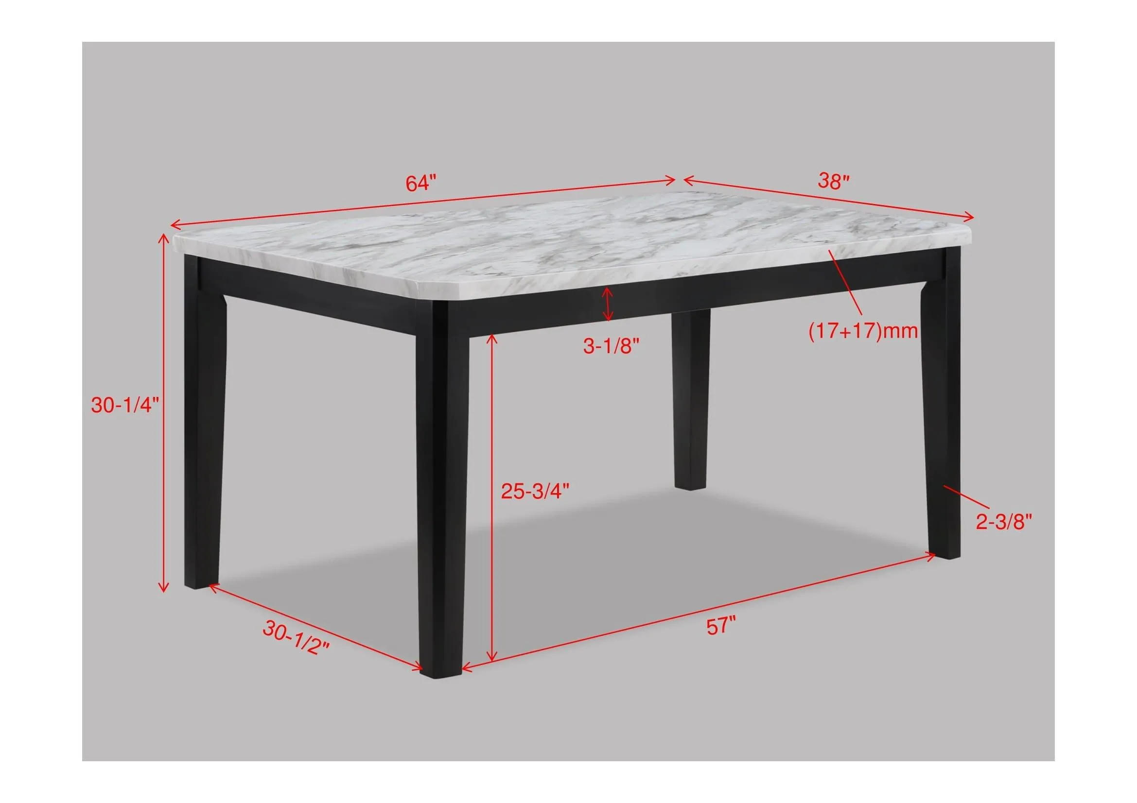 Pascal Black and Gray Marble-Top Dining Set - Image 9