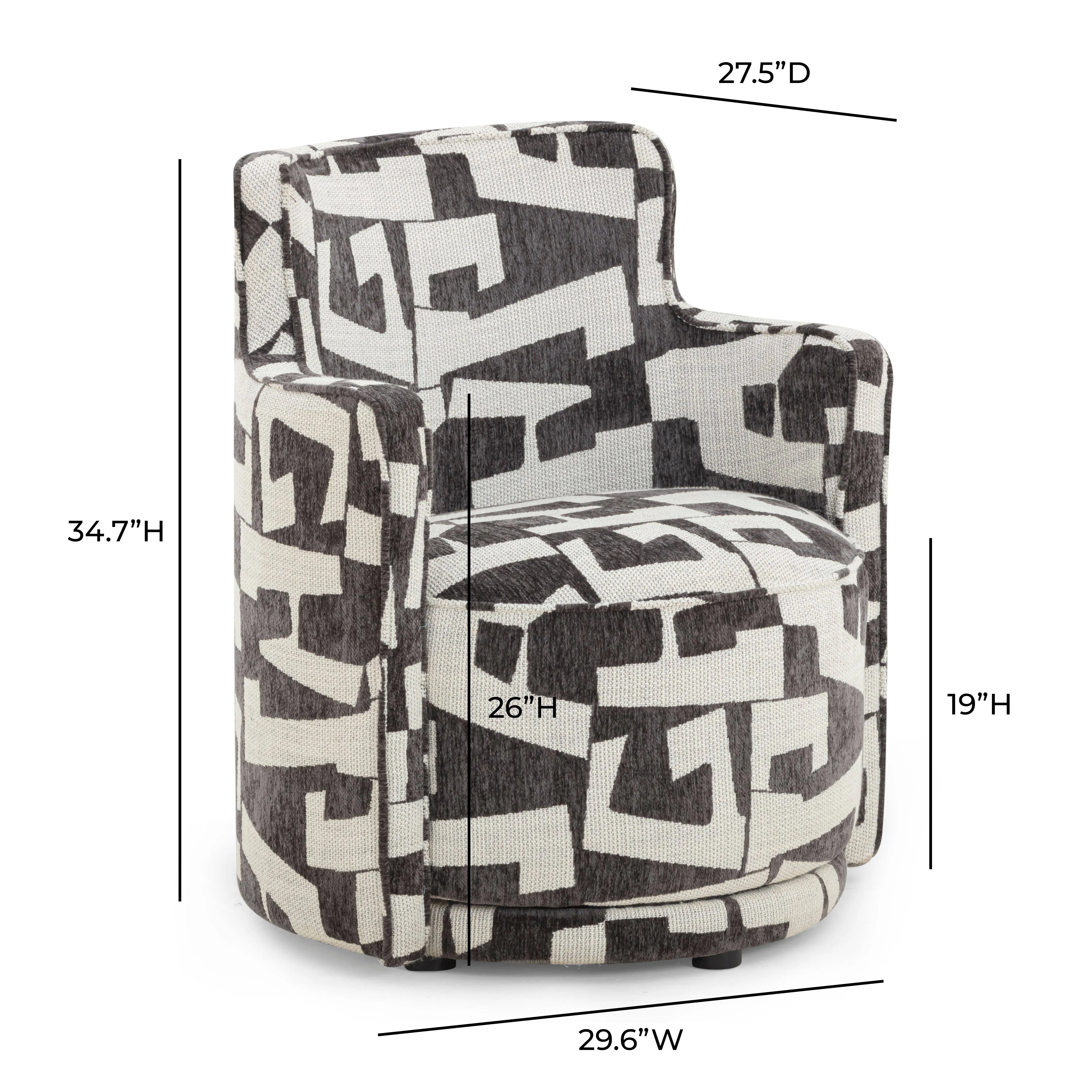 Passe Black Performance Jacquard Swivel Chair - Image 6