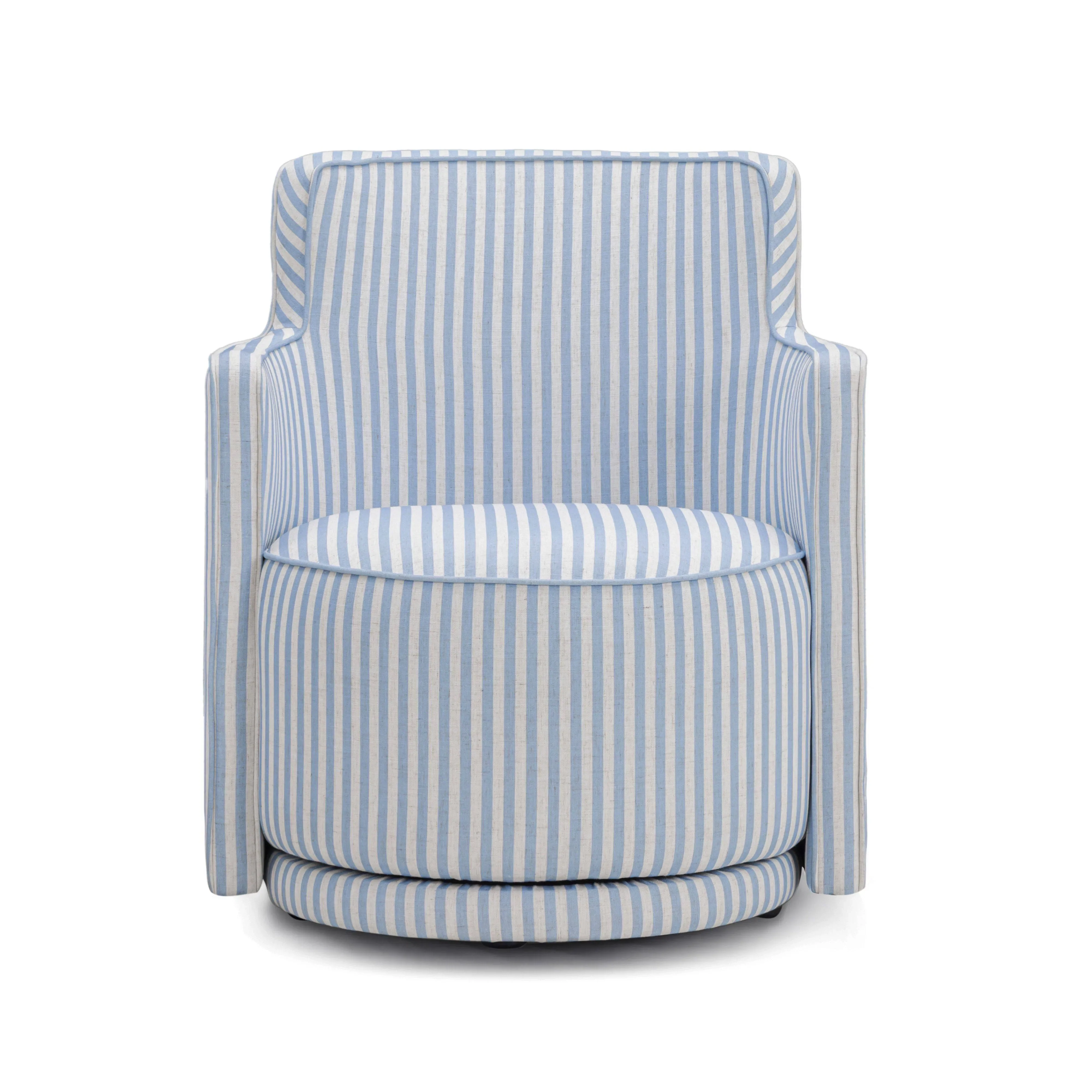 Passe Striped Linen Swivel Chair - Image 2