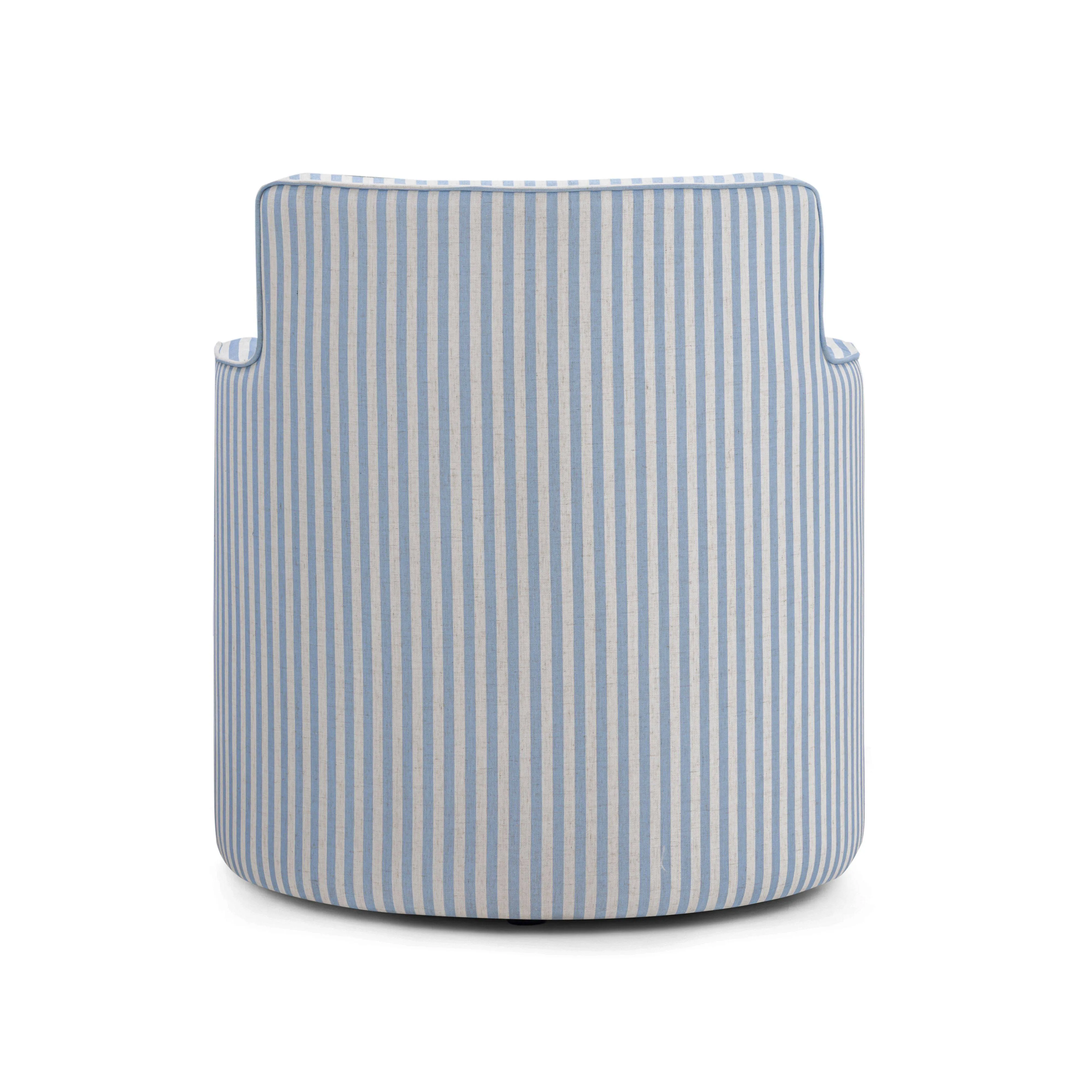 Passe Striped Linen Swivel Chair - Image 5