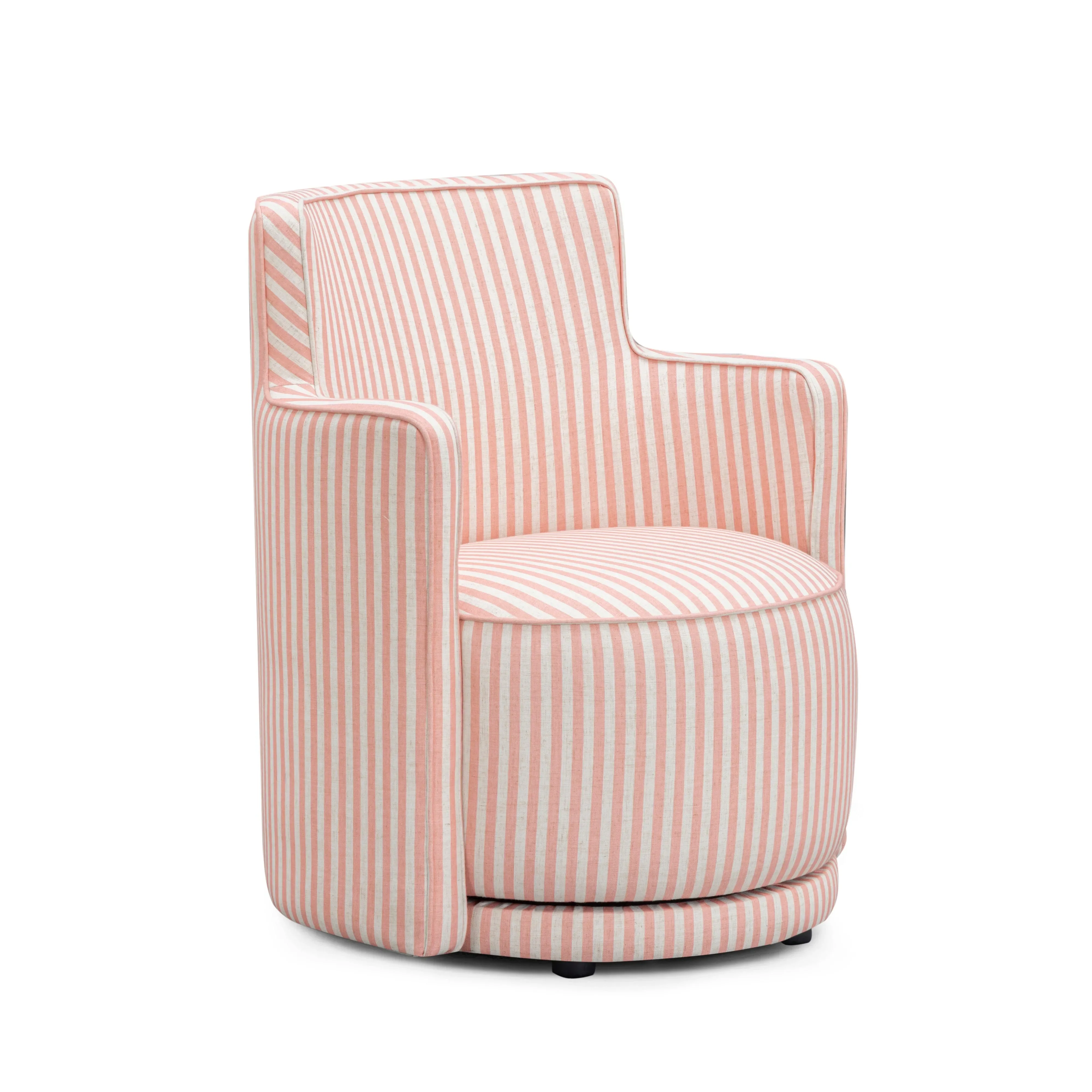 Passe Striped Linen Swivel Chair - Image 7