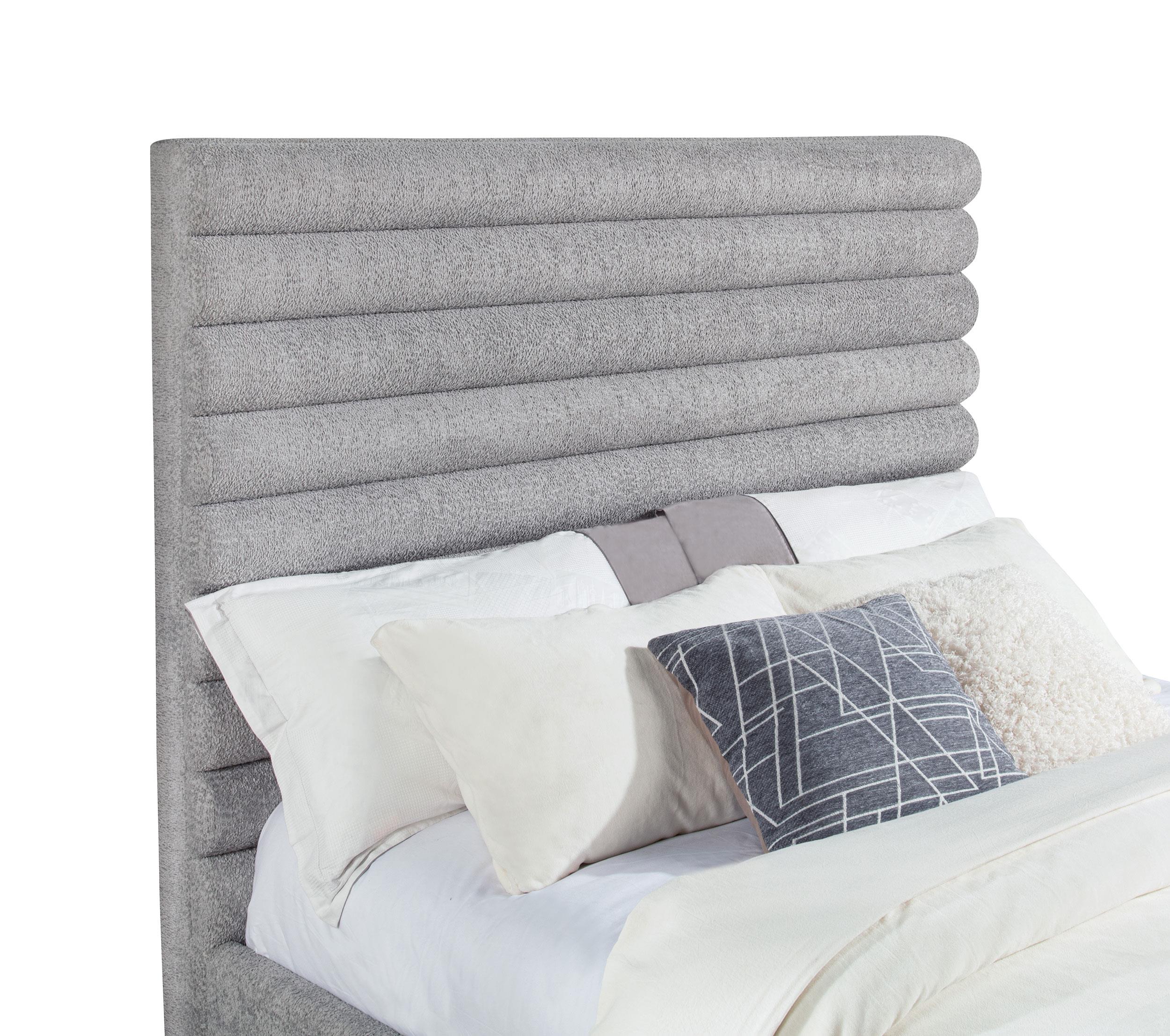 Patricia Gray 58-inch Boucle Upholstered Eastern King Bed - Image 3