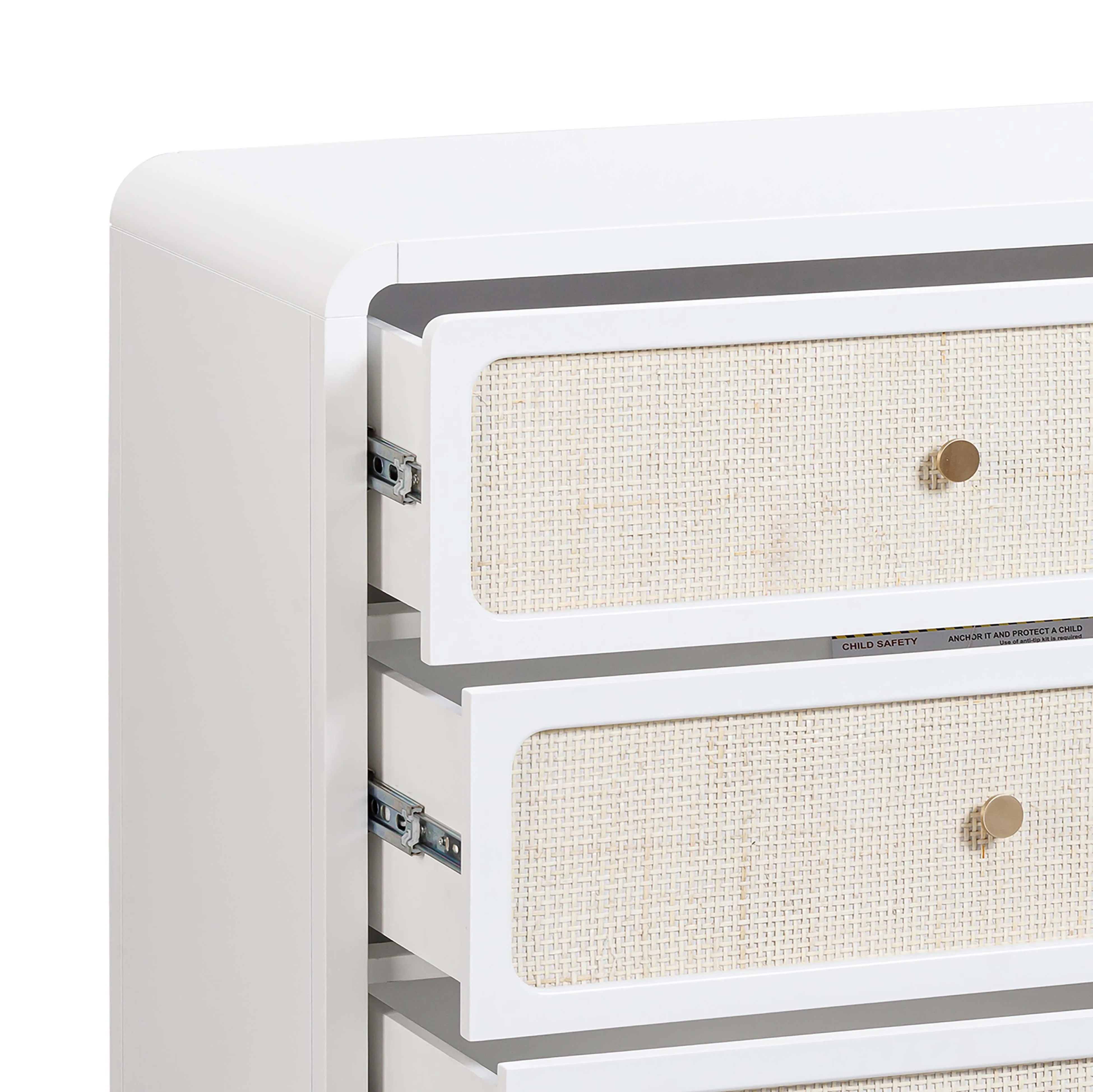 Patty White Rattan 6 Drawer Dresser - Image 6